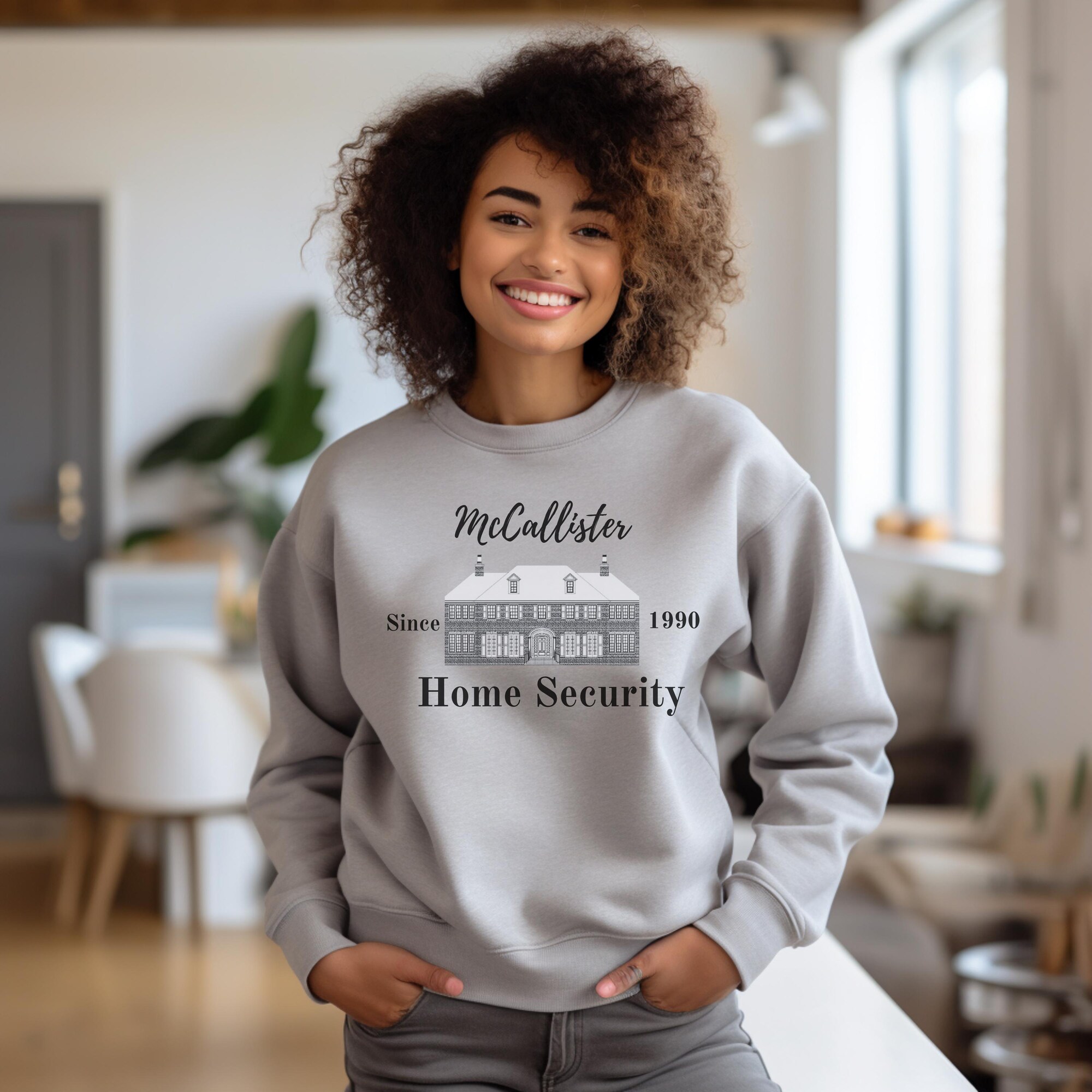 Home Alone Funny Christmas Unisex Sweatshirt, McCallister Security Crewneck Jumper, Holiday Gift Apparel, Xmas Movie Merch, Winter Clothing,