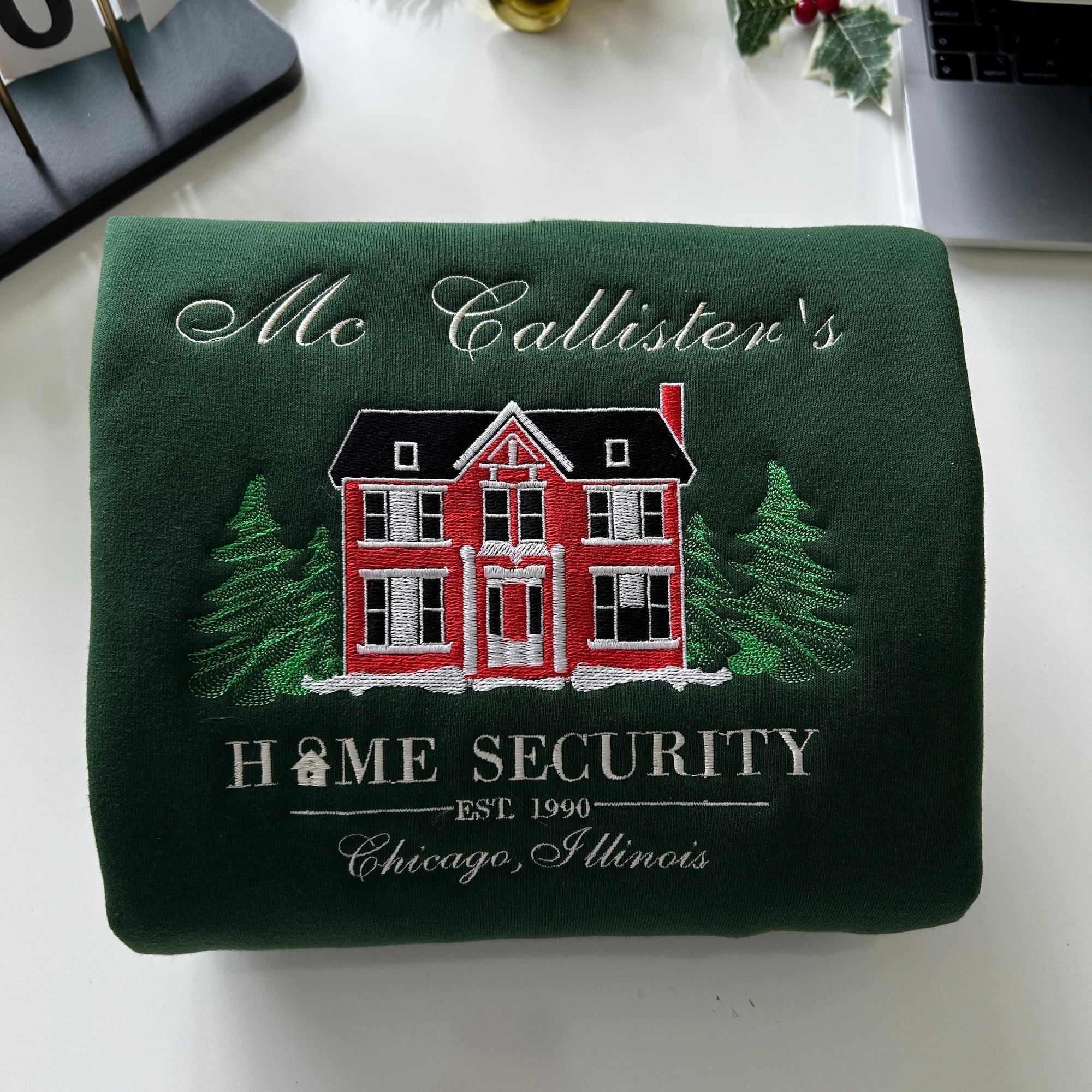 Embroidered 90s Christmas Movie Crewneck, Home Alone Inspired, Christmas Sweatshirt Crewneck, Christmas Sweatshirt For Couple, Xmas Gift.