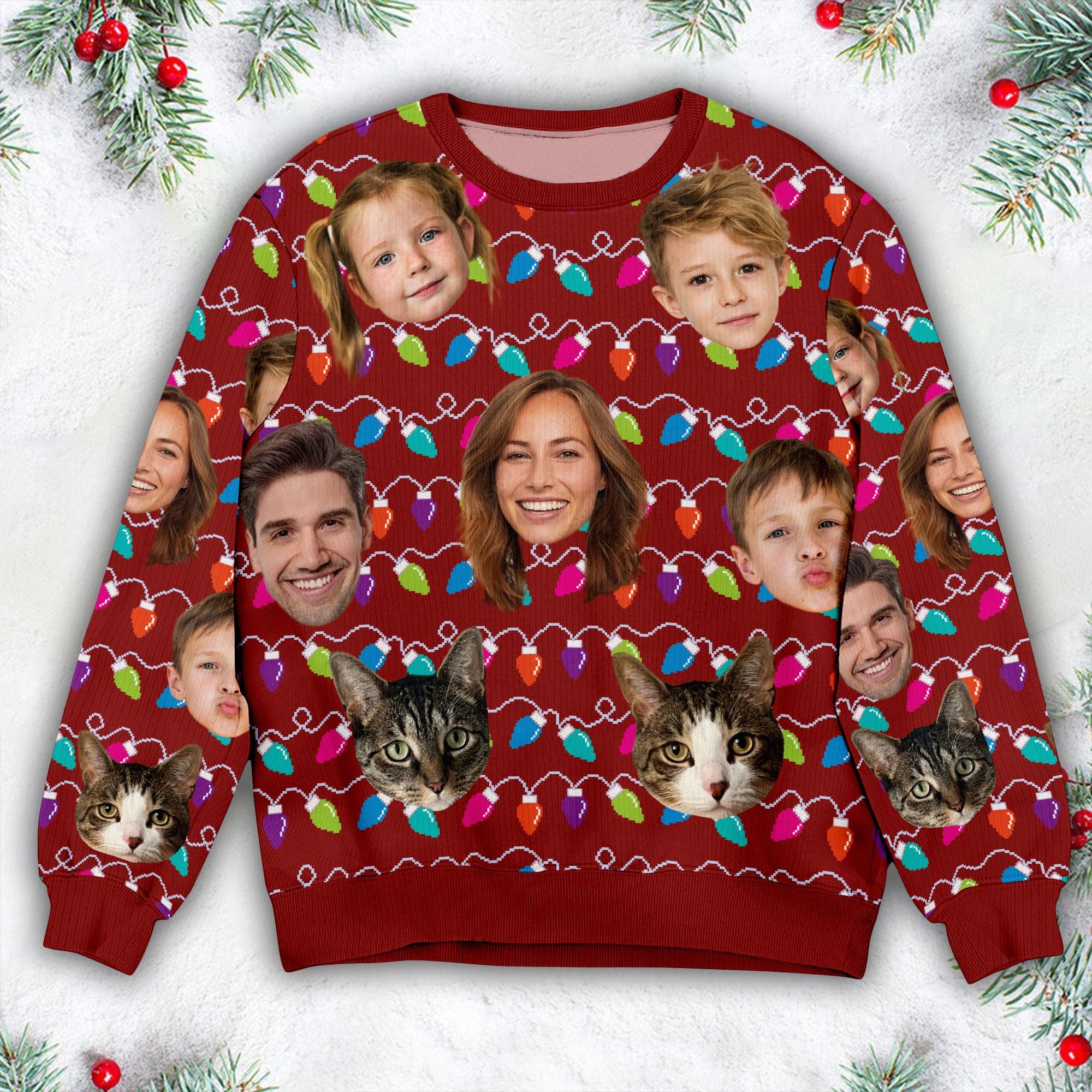 il_2000xN.6422704685_fvhr-1.jpg Personalized Face Christmas Ugly Sweater, Family Photo Ugly Sweater, Ugly Christmas Pattern, Retro Ugly Sweater, Christmas Gift, Custom Face