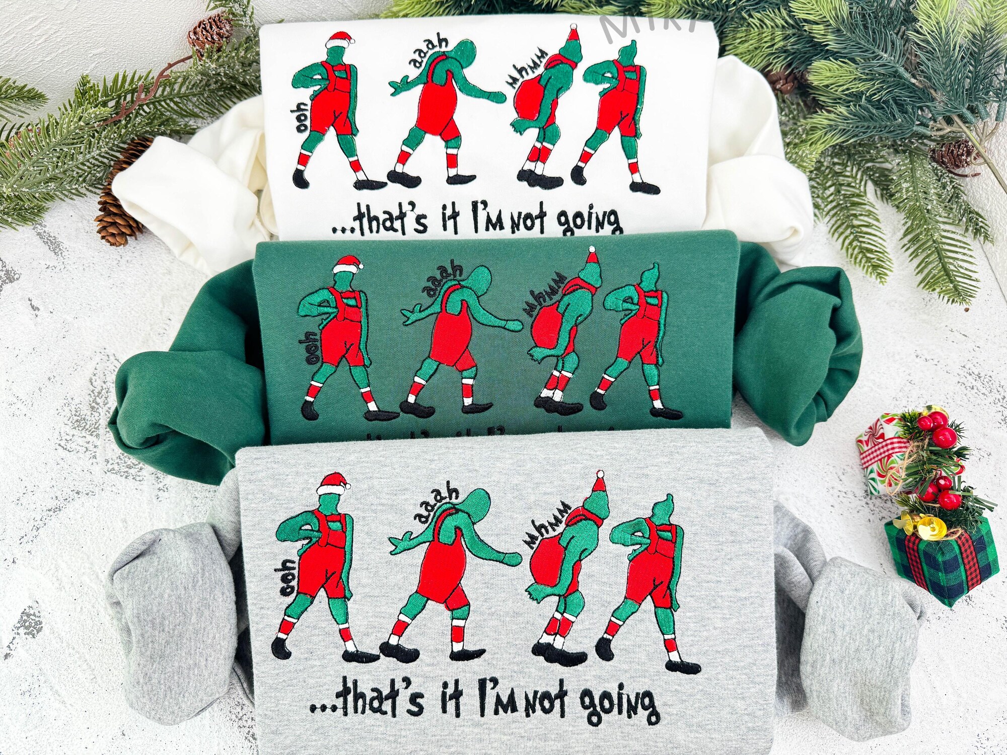 il_2000xN.6422984965_8czx-1.jpg That's It I'm Not Going Christmas Grinch Sweatshirt, Christmas Embroidered Crewneck Sweatshirt, Christmas Funny Sweatshirt, Christmas Gift