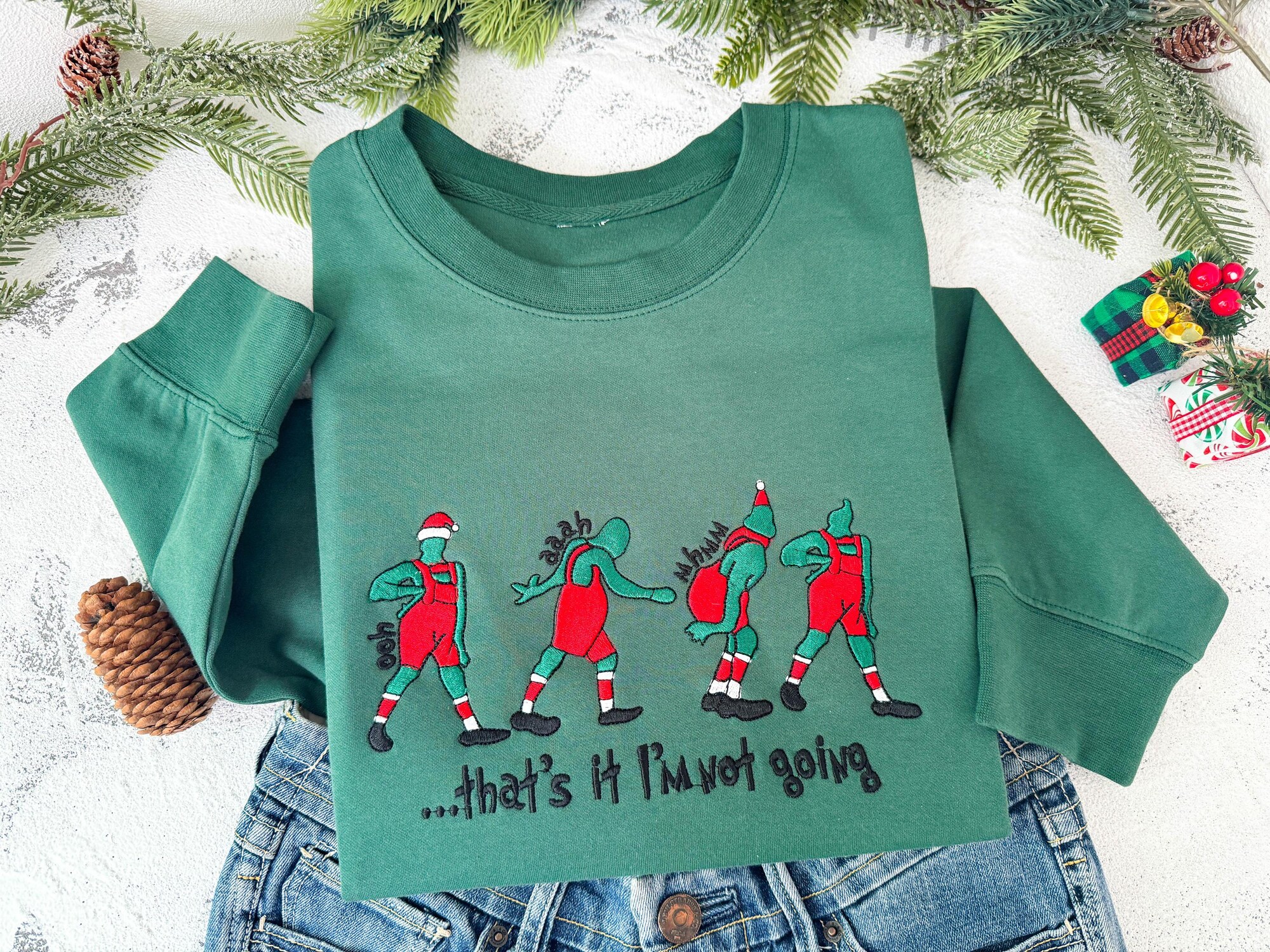 il_2000xN.6422984967_kdyw-1.jpg That's It I'm Not Going Christmas Grinch Sweatshirt, Christmas Embroidered Crewneck Sweatshirt, Christmas Funny Sweatshirt, Christmas Gift