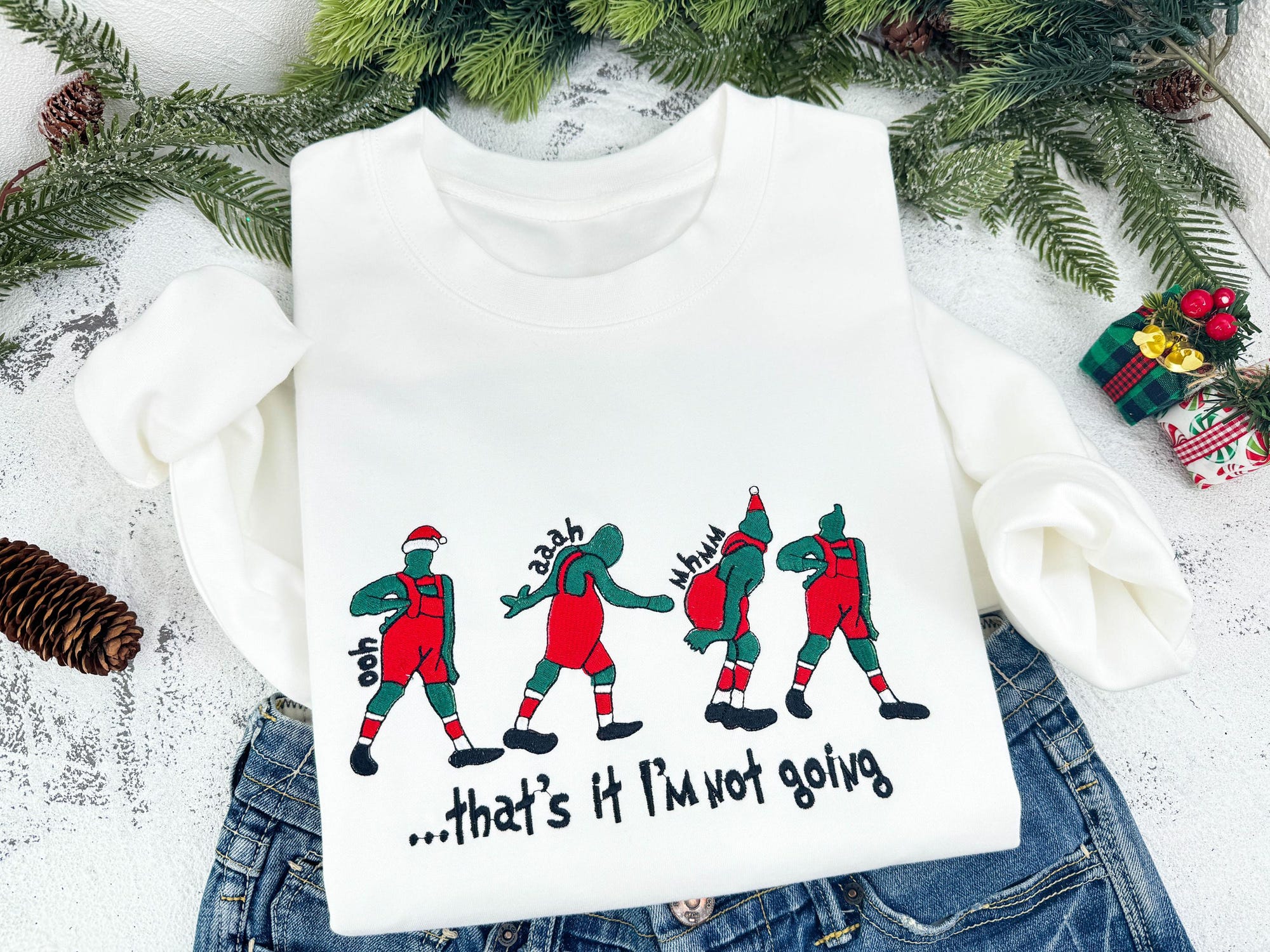 il_2000xN.6422984977_a4wq-1.jpg That's It I'm Not Going Christmas Grinch Sweatshirt, Christmas Embroidered Crewneck Sweatshirt, Christmas Funny Sweatshirt, Christmas Gift