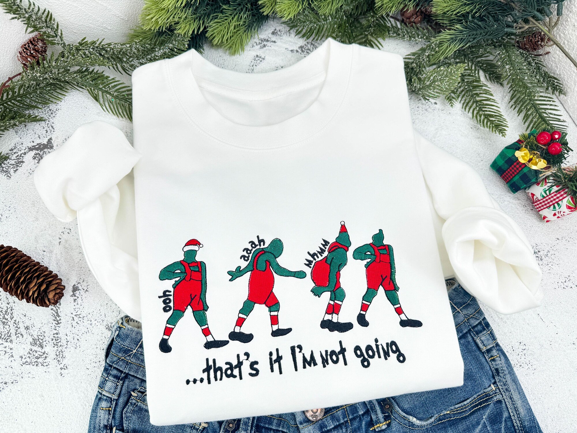 il_2000xN.6422984977_a4wq.jpg That's It I'm Not Going Christmas Grinch Sweatshirt, Christmas Embroidered Crewneck Sweatshirt, Christmas Funny Sweatshirt, Christmas Gift