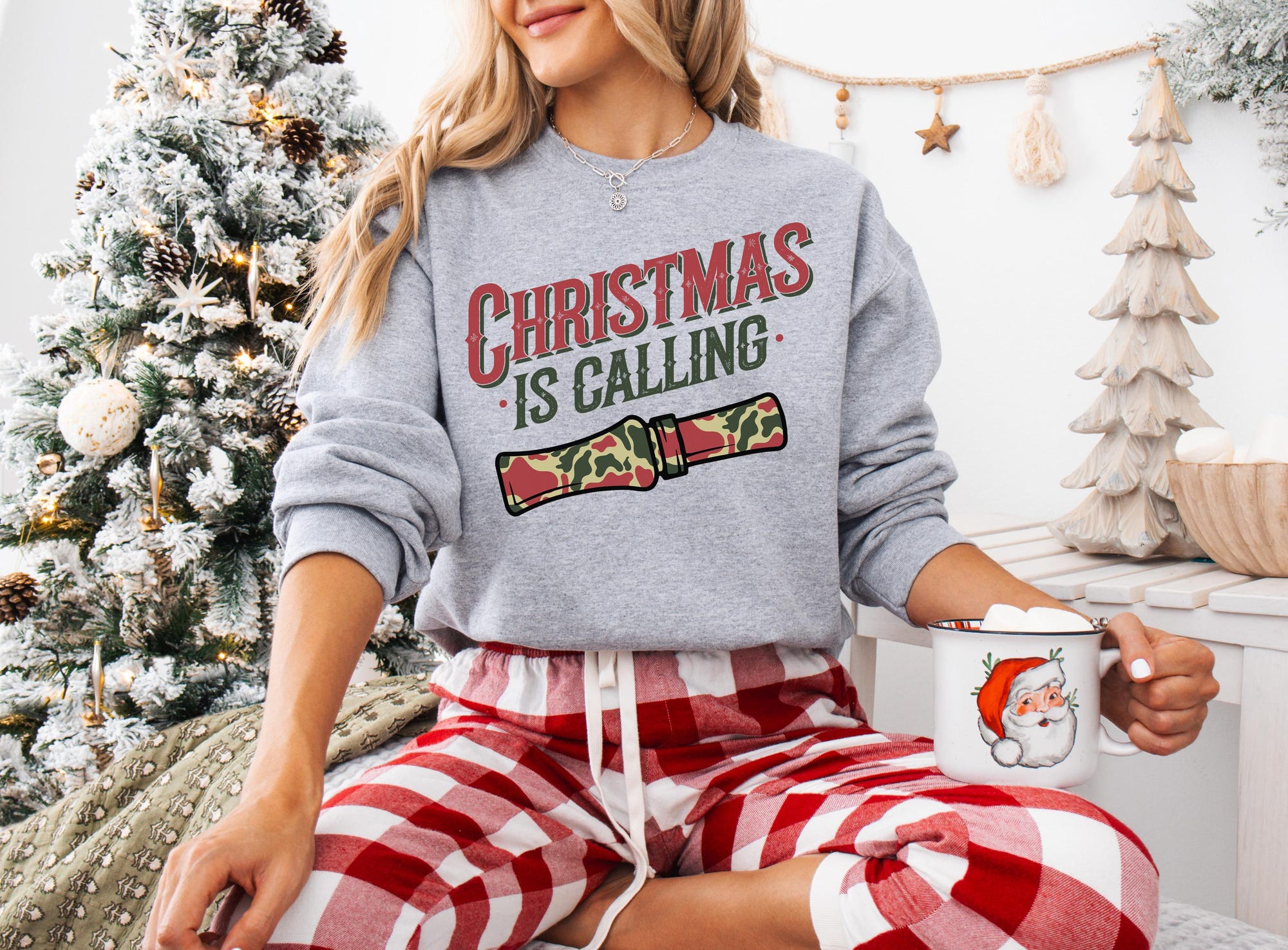 il_2000xN.6423935400_t42s-3.jpg Hunting Christmas Sweatshirt, Christmas Is Calling Shirt, Duck Hunter Holiday Crewneck, Funny Xmas Gift, Duck Hunting Gifts, Hunter Shirt