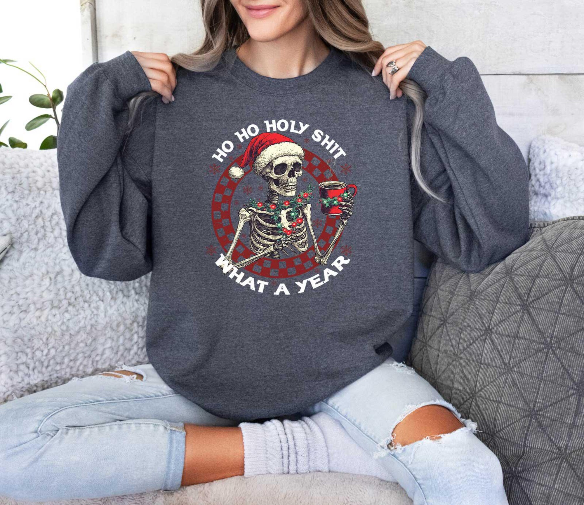 il_2000xN.6423946843_3y3t-1.jpg Skeleton Christmas Sweatshirt, Christmas Dancing Skeleton Sweatshirt, Funny Christmas Shirt, Dead Inside But Christmas Shirt and Sweatshirt