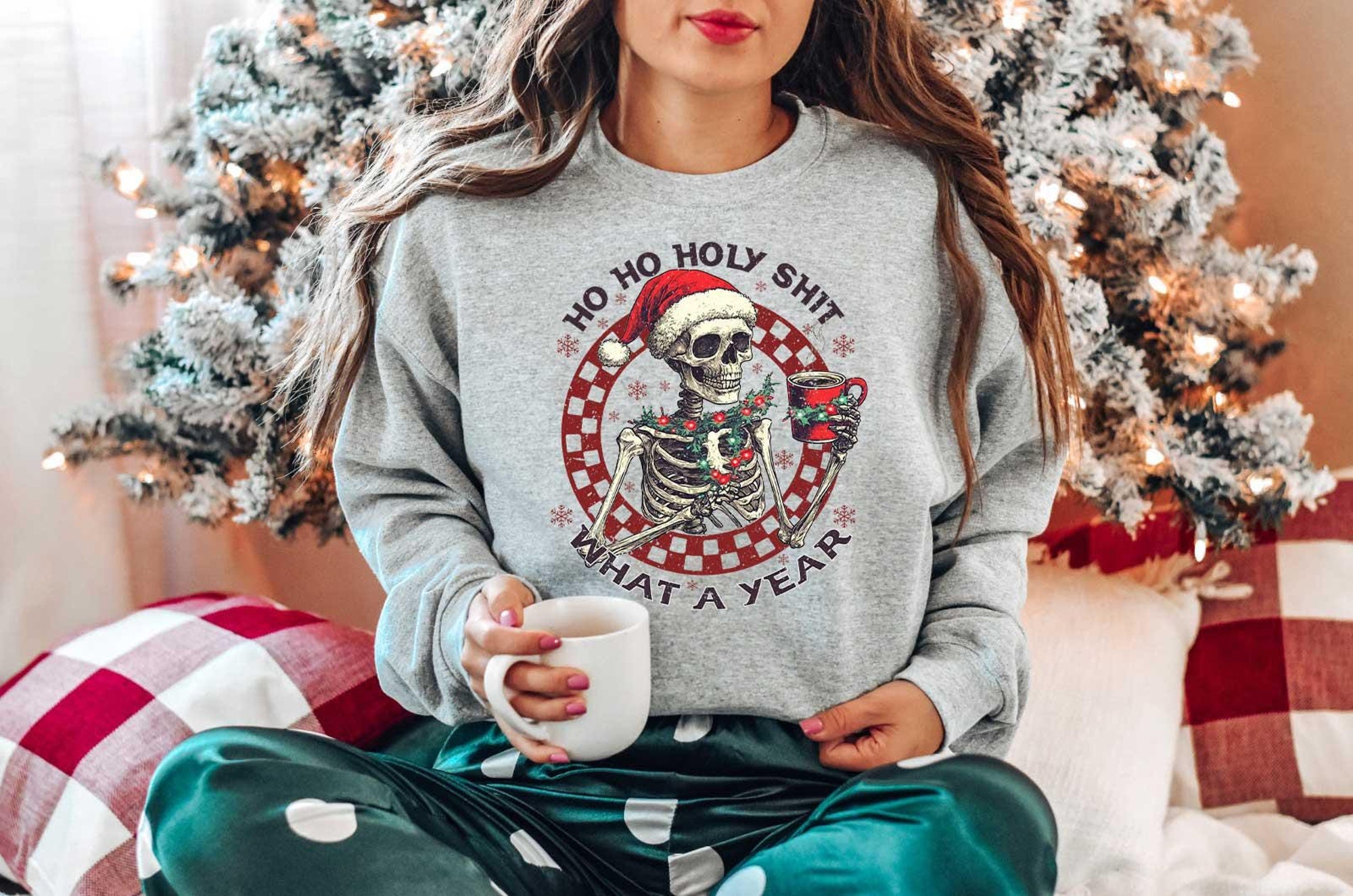 Skeleton Christmas Sweatshirt, Christmas Dancing Skeleton Sweatshirt, Funny Christmas Shirt, Dead Inside But Christmas Shirt and Sweatshirt