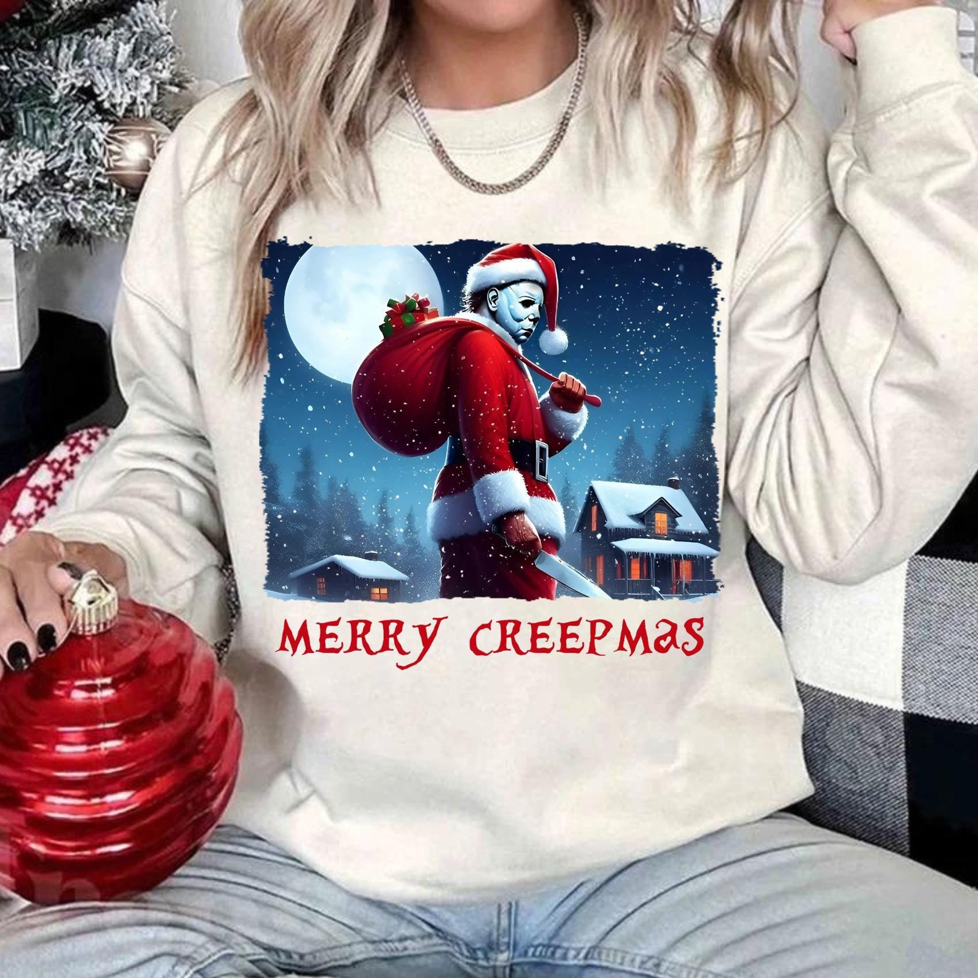 Michael Myers Shirt, Horror Movie Christmas Sweatshirt, Christmas Shirt, Christmas Sweatshirt, Meme Halloween Sweatshirt