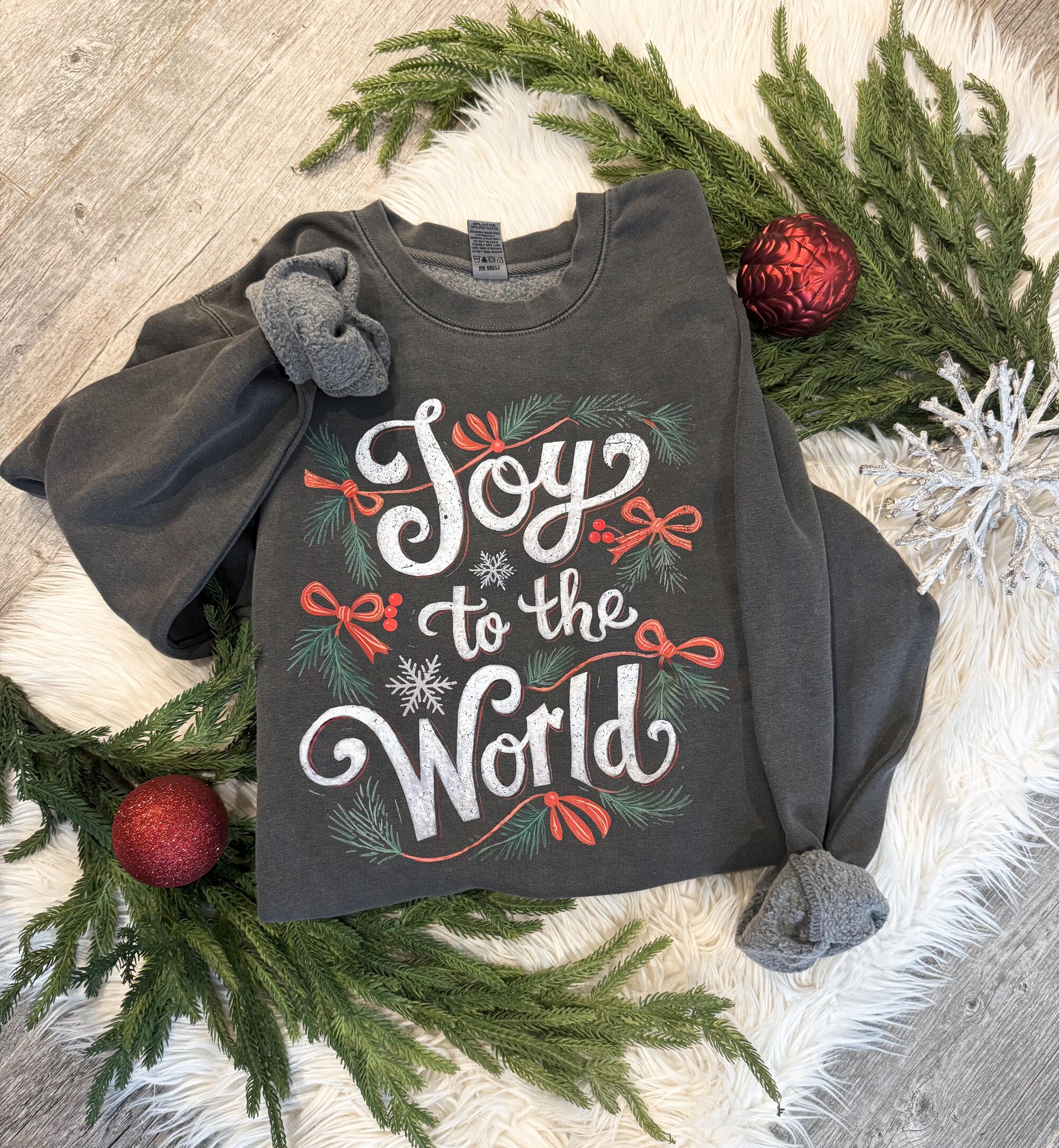 Joy to The World Christmas Sweatshirt, Festive Holiday Shirt, Christmas Gift For Women, Christmas Christian Shirt, Jesus Tee