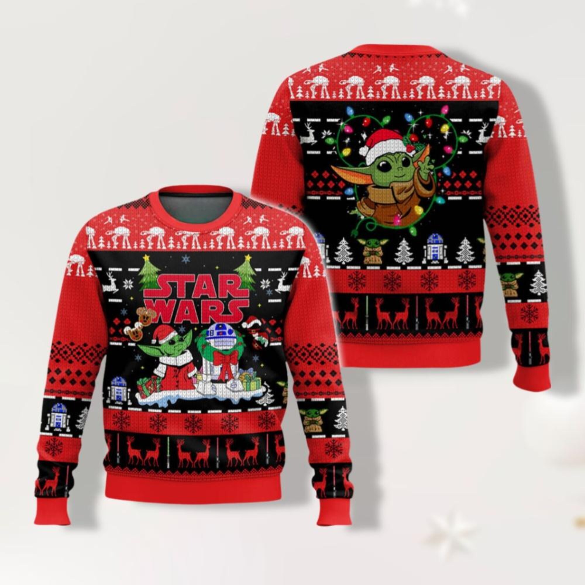 Santa Star Wars Baby Yoda Ugly Sweater, Star Wars R2d2 Christmas Sweater, Disneyland Christmas, Mickey Very Merry Christmas Sweater
