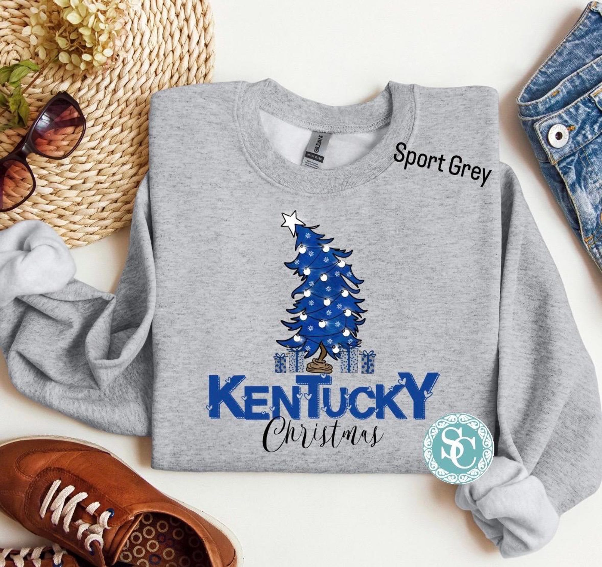 il_2000xN.6426279034_t5ad.jpg Kentucky Christmas crewneck- Merry Christmas, Christmas sweatshirt, Christmas trees crewneck, KY Christmas