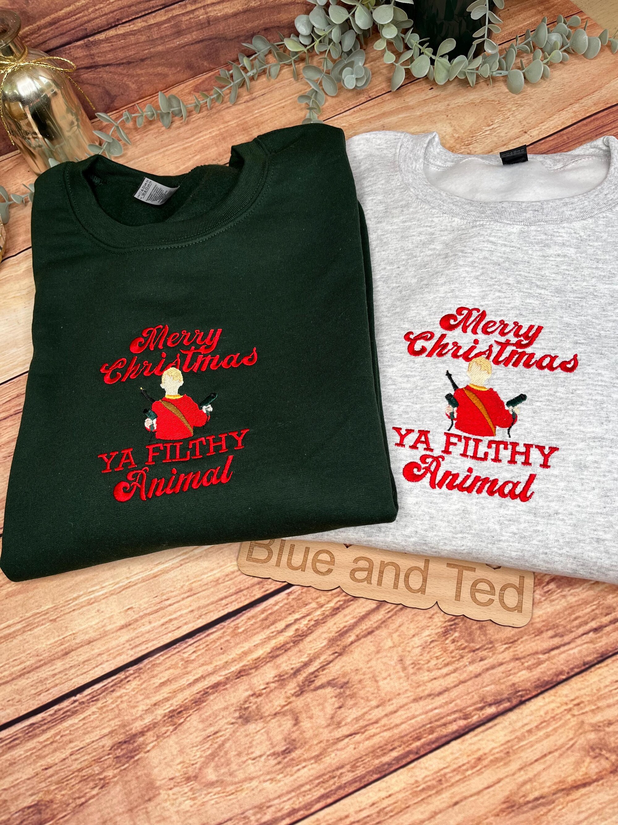 il_2000xN.6426303036_rjk5.jpg Merry Christmas ya filthy animal - embroidered sweatshirt - home alone - gift for - jumper - present - unisex - secret santa - Kevin
