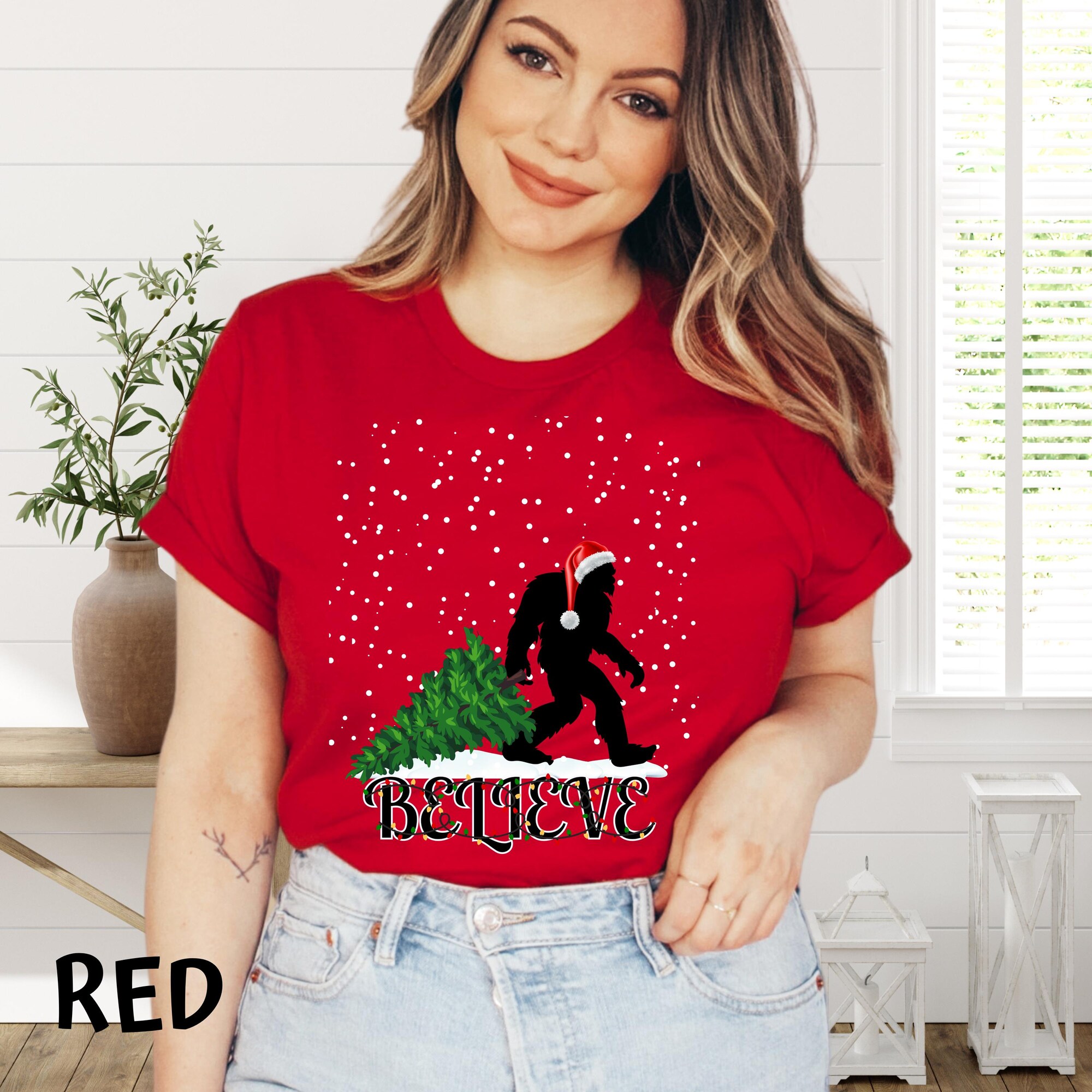 il_2000xN.6426400411_nlzz-1.jpg Believe Big Foot Sweatshirt, Sasquatch Santa Hoodie, Funny Sasquatch Christmas Shirt, Merry Christmas Sweatshirt, Funny Christmas T-Shirt,