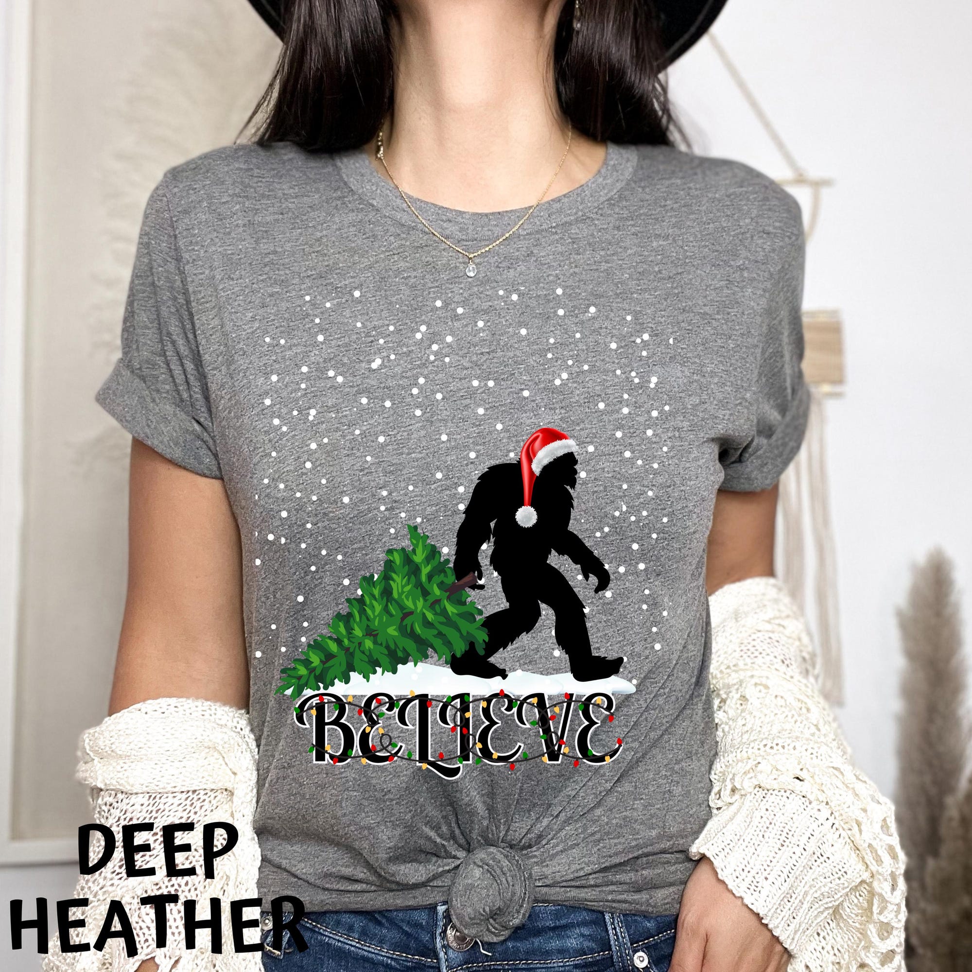il_2000xN.6426400511_9470-1.jpg Believe Big Foot Sweatshirt, Sasquatch Santa Hoodie, Funny Sasquatch Christmas Shirt, Merry Christmas Sweatshirt, Funny Christmas T-Shirt,