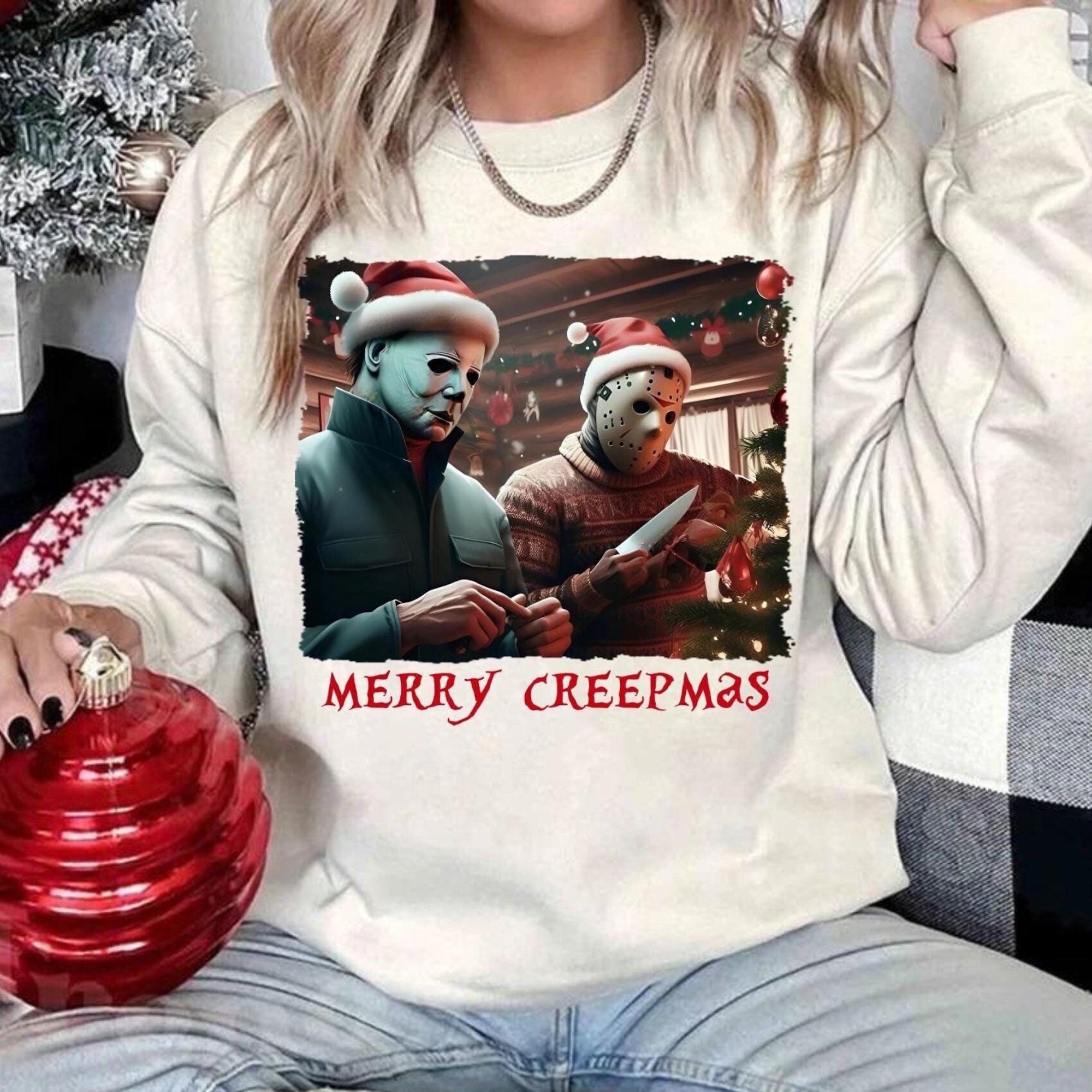 Merry Creepmas Shirt, Michael Myers Shirt, Horror Movie Christmas Sweatshirt, Christmas Shirt, Christmas Sweatshirt