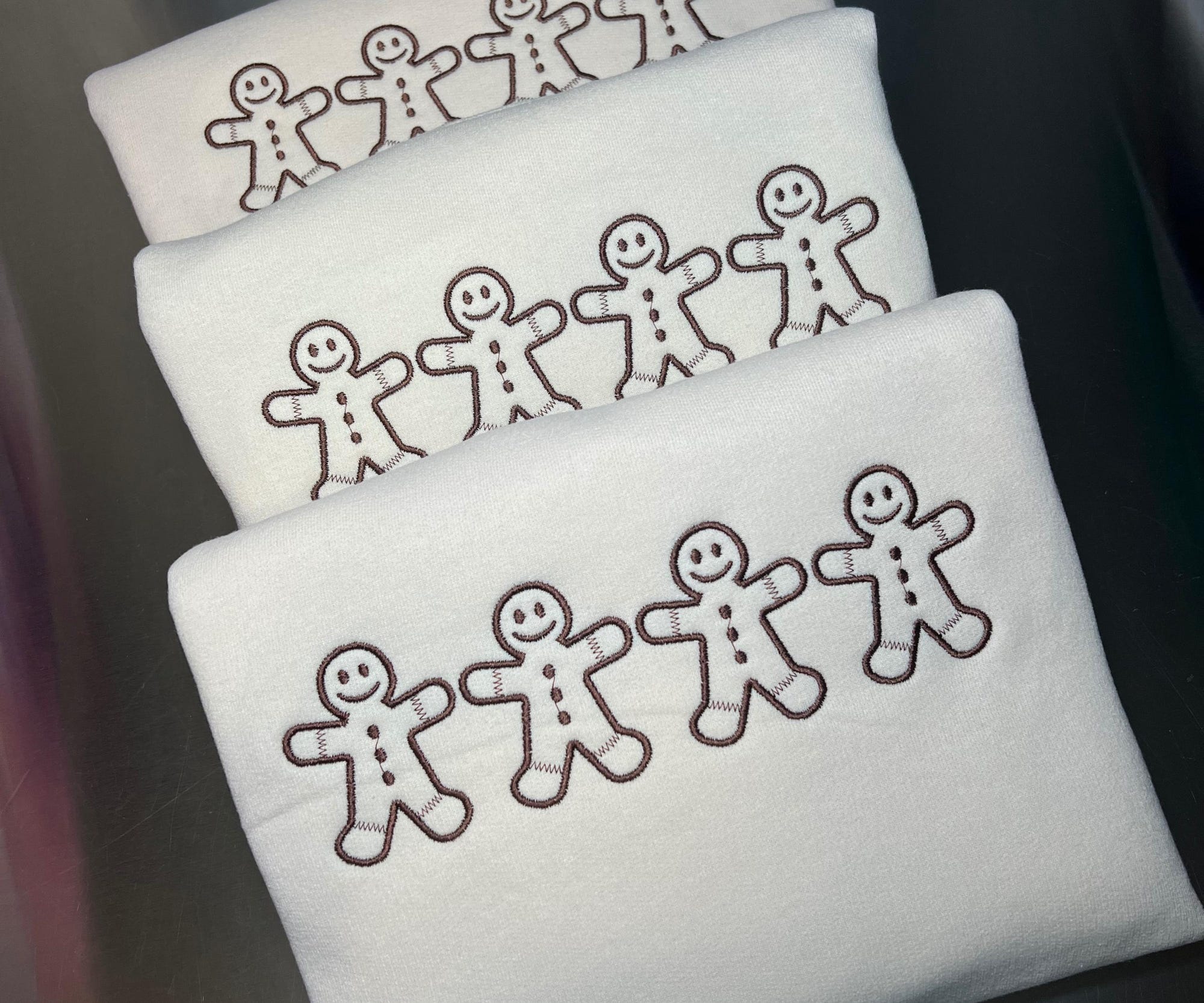 il_2000xN.6430603308_cdka.jpg Gingerbread Men Embroidered Pullover, Gingerbread Sweater, Holiday Gift, Christmas Party, Gingerbread Hoodie, Holiday Crewneck, Xmas Gift