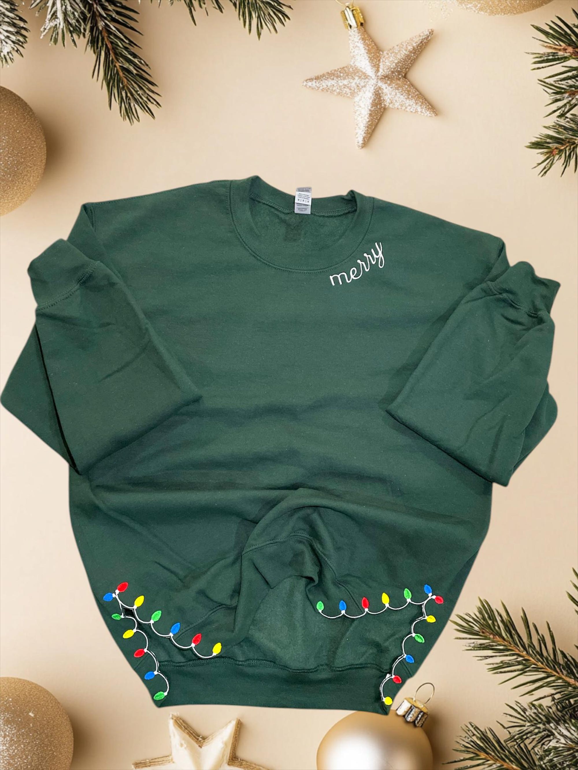 il_2000xN.6431971869_s3aj-1.jpg Embroidered Christmas Lights Cut Hem sweatshirt