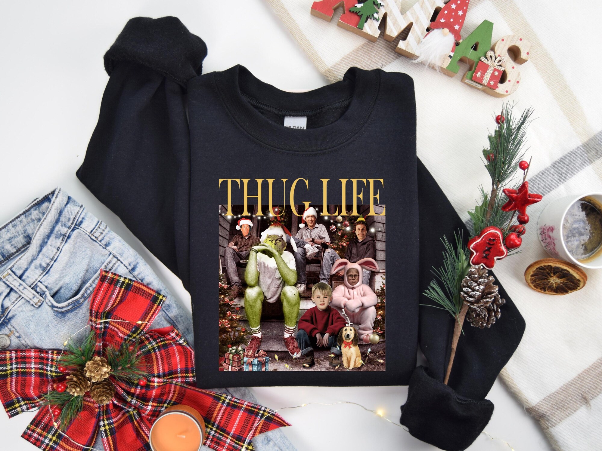 il_2000xN.6433212486_tc8b-1.jpg Thug Life Christmas Movie Sweatshirt: Holiday Crewneck Xmas