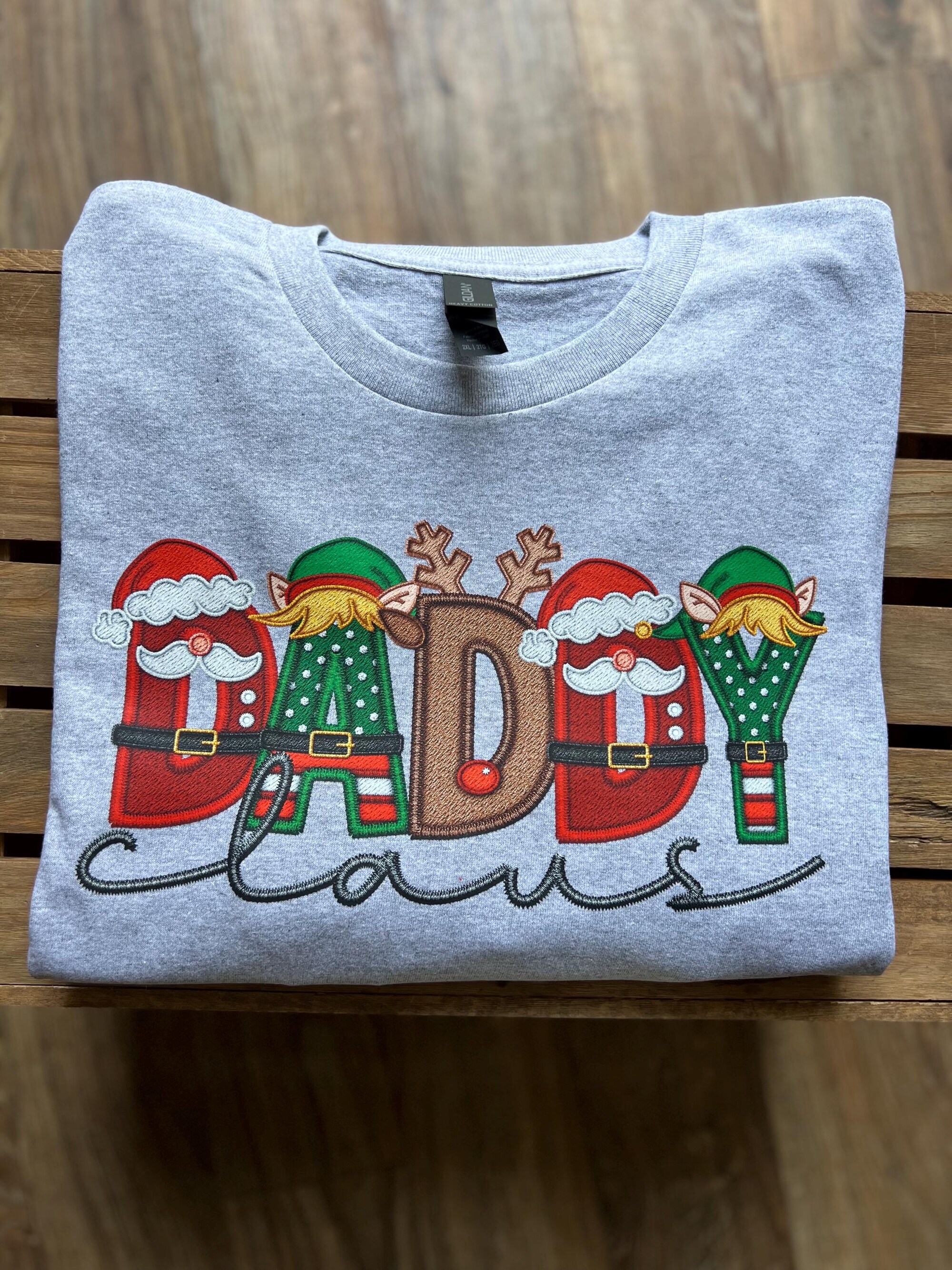 il_2000xN.6434129429_k22g.jpg Mama Claus Dada Claus - Matching Christmas Shirts, Holiday, Pajamas, Family, faux embroidery