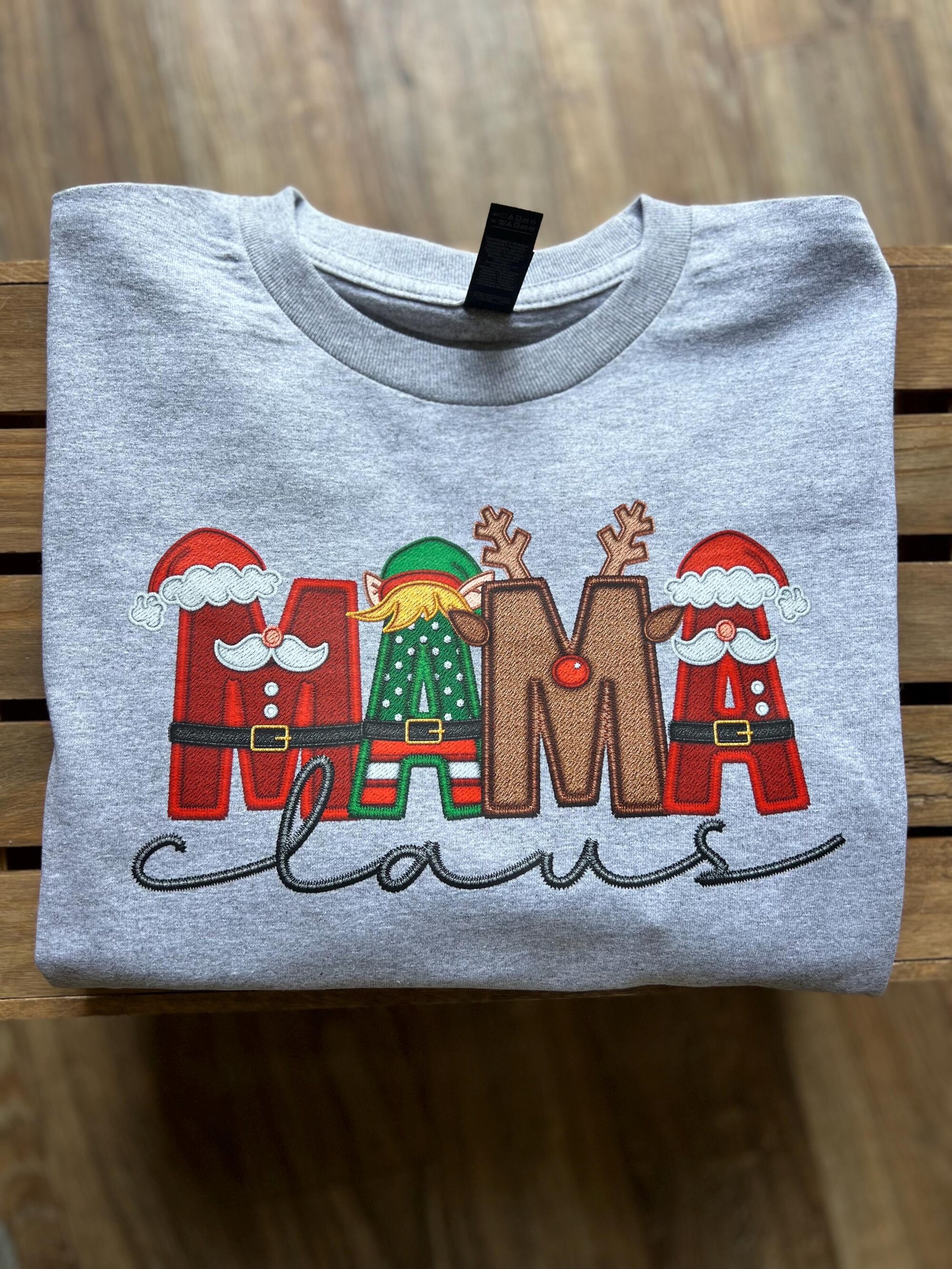 il_2000xN.6434129491_hp89-1.jpg Mama Claus Dada Claus - Matching Christmas Shirts, Holiday, Pajamas, Family, faux embroidery
