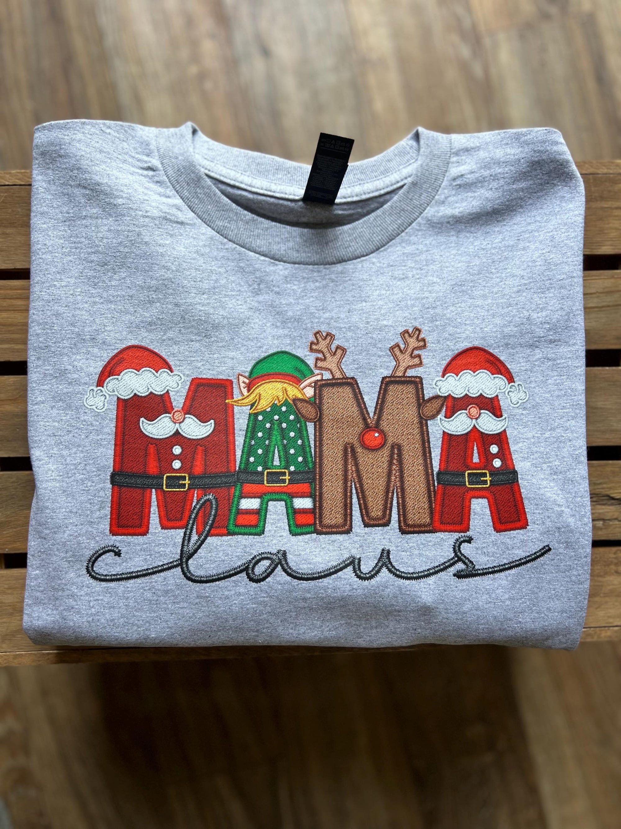 il_2000xN.6434129491_hp89.jpg Mama Claus Dada Claus - Matching Christmas Shirts, Holiday, Pajamas, Family, faux embroidery