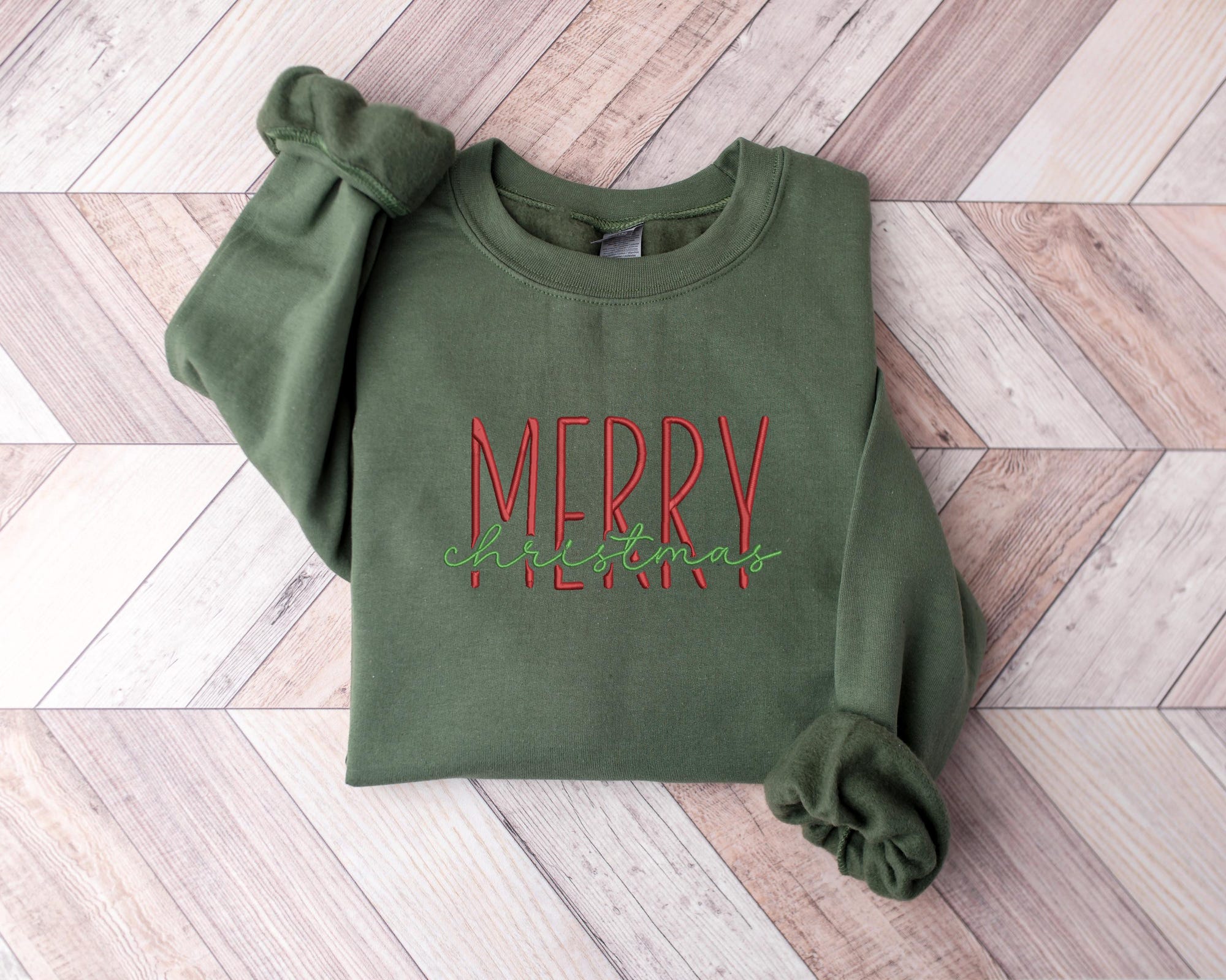 il_2000xN.6434648247_etz8.jpg Embroidered Merry Christmas Sweatshirt: Holiday Crewneck Tee