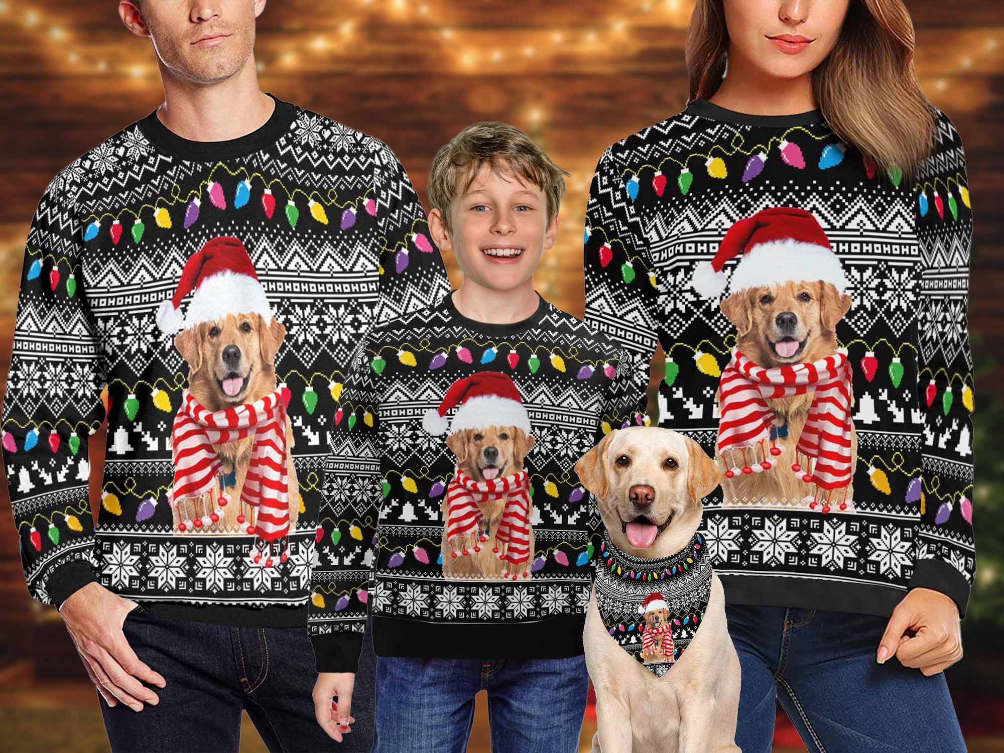 Custom Photo Ugly Christmas Sweater: Personalized Family & Pet Gift