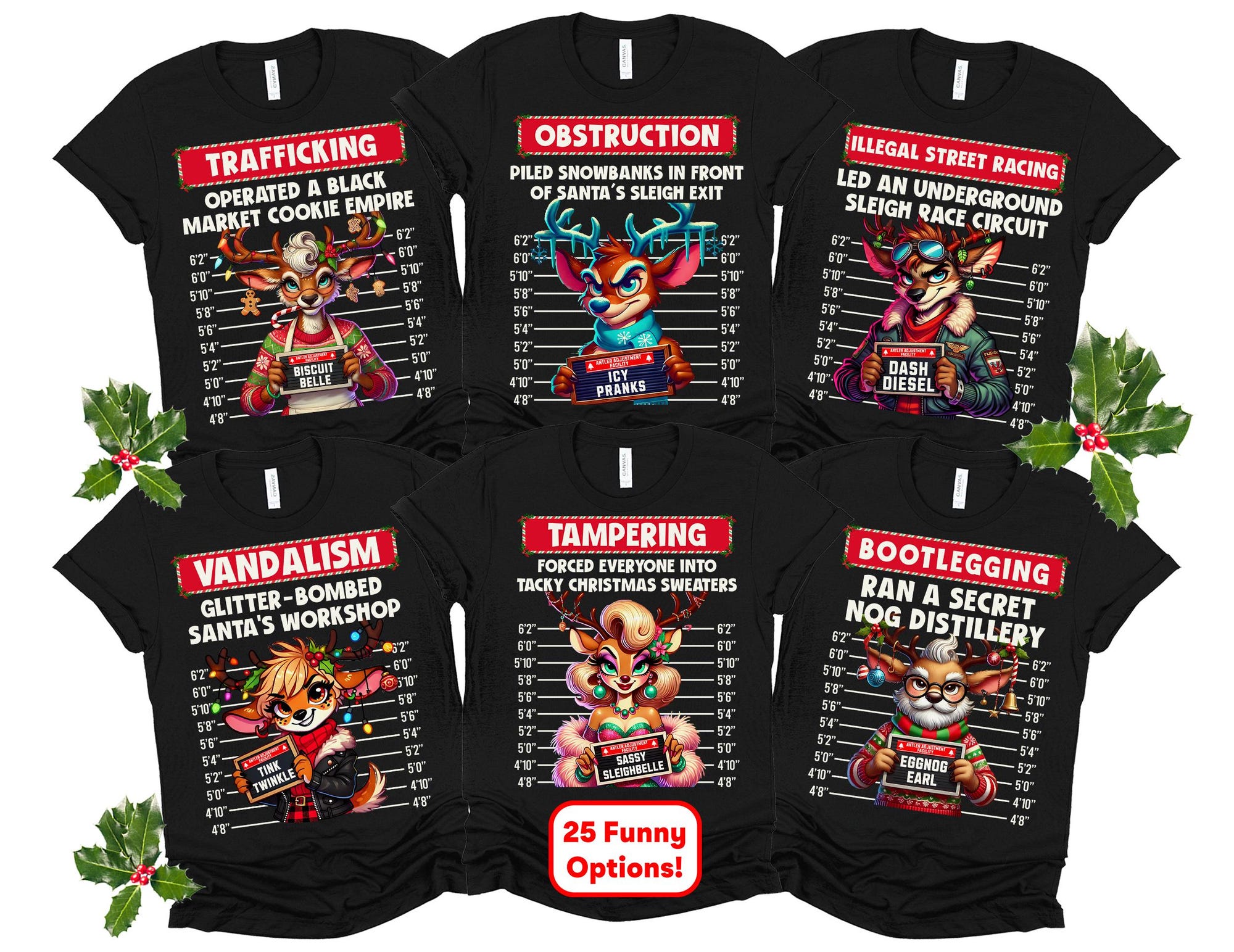 Family Group Christmas Shirts Matching Christmas Shirts Inmate Correctional Shirts Matching Family Christmas Shirts Reindeer Christmas Shirt