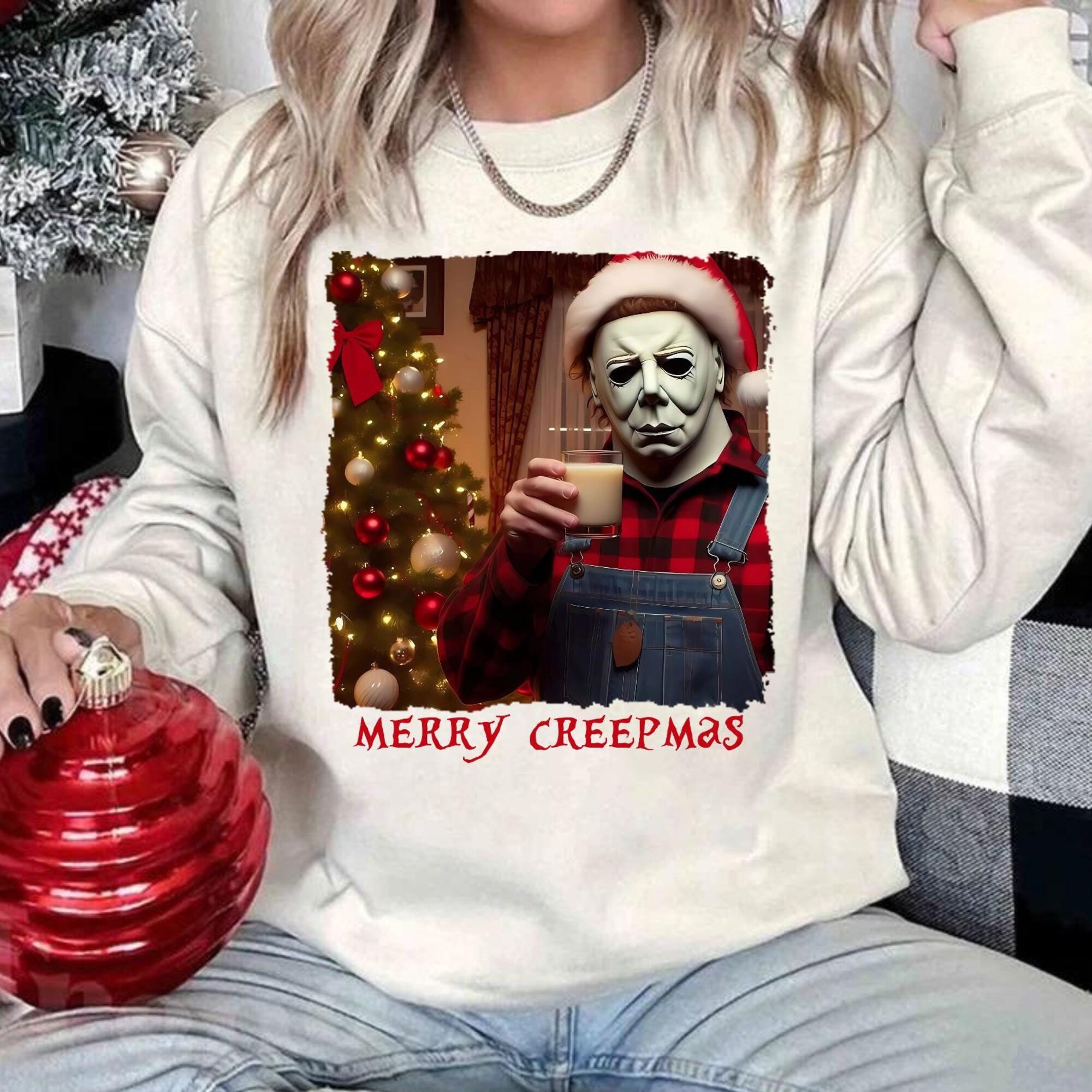 Michael Myers Shirt, Horror Movie Christmas Sweatshirt, Christmas Shirt, Christmas Sweatshirt, Meme Halloween Sweatshirt