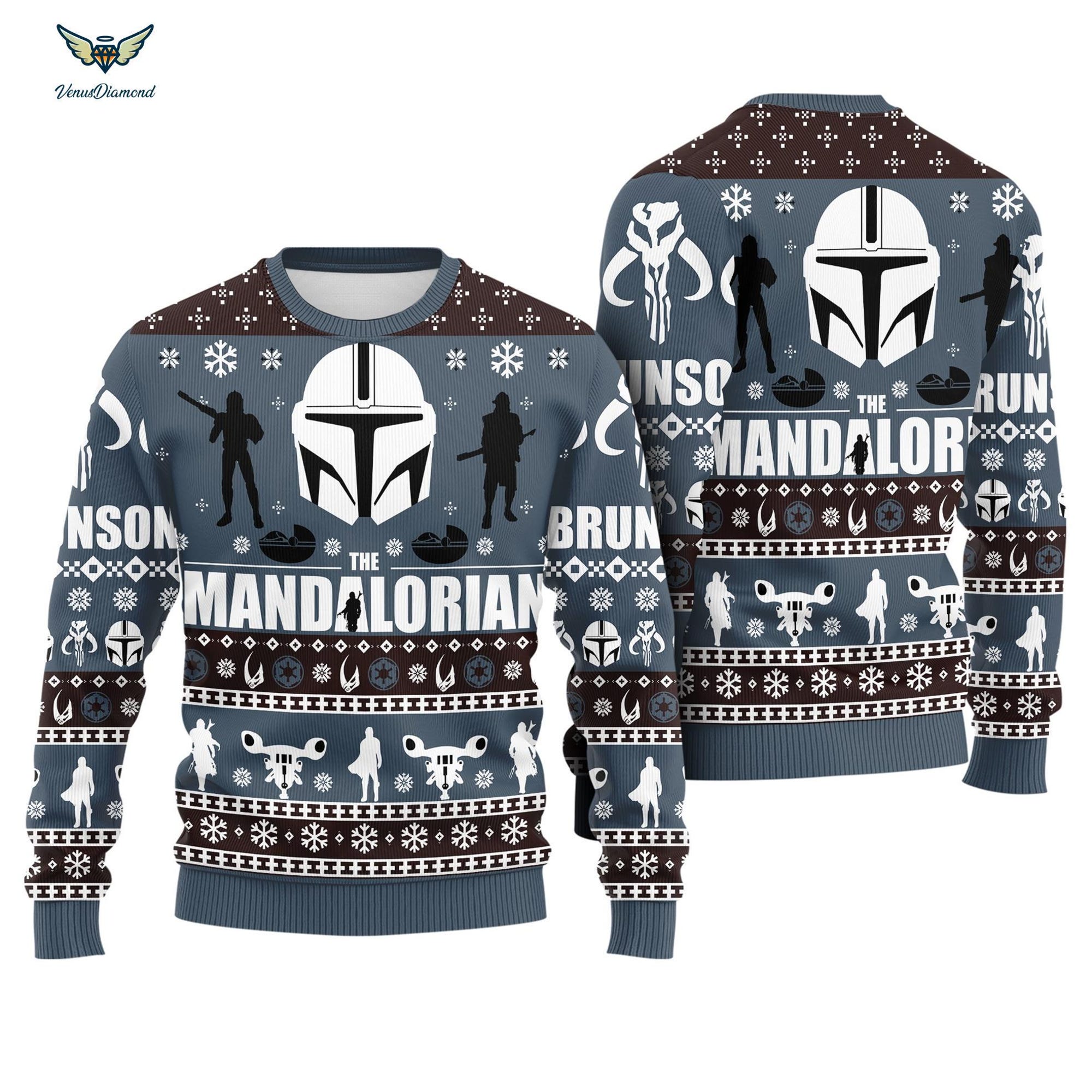 The Mandalorian Ugly Christmas Sweater, Darth Vader Christmas Sweater, Starwar Sweater, Merry Christmas Sweater, Galaxy’s Edge Sweater