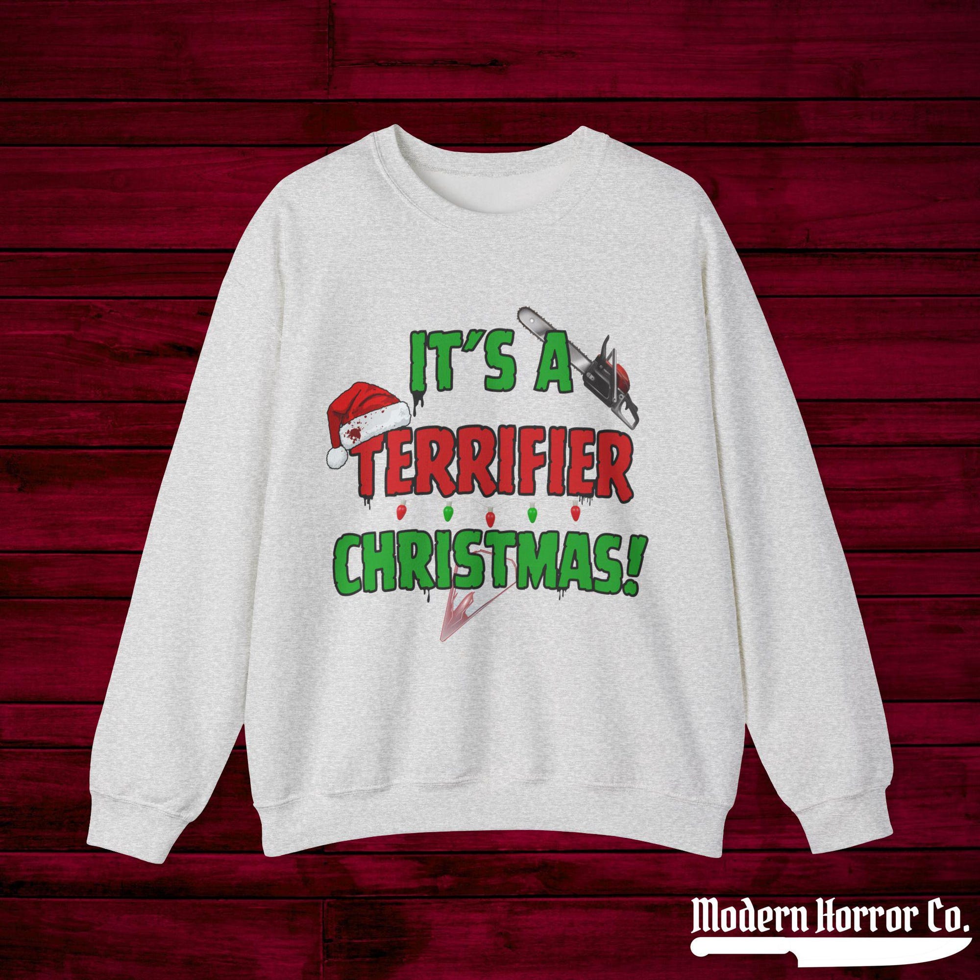 il_2000xN.6438338396_ix1j.jpg Christmas Terrifier Unisex Sweatshirt: Holiday Season Winter Jumper, Scary Xmas Gift, Creepy Knit Pullover, Festive Horror Clothing, Men