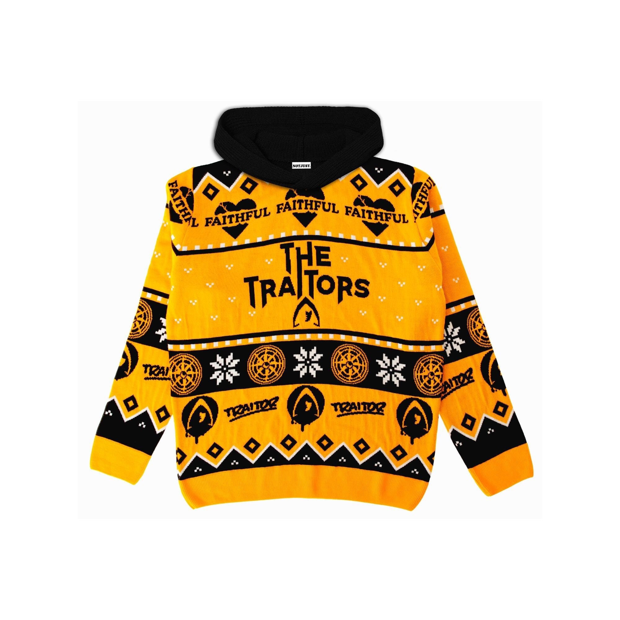 The Traitors® Official Knitted Christmas Jumper with Hood | Official Traitors Merch | Ugly Christmas Sweater | Made in the UK | Gift Ideas