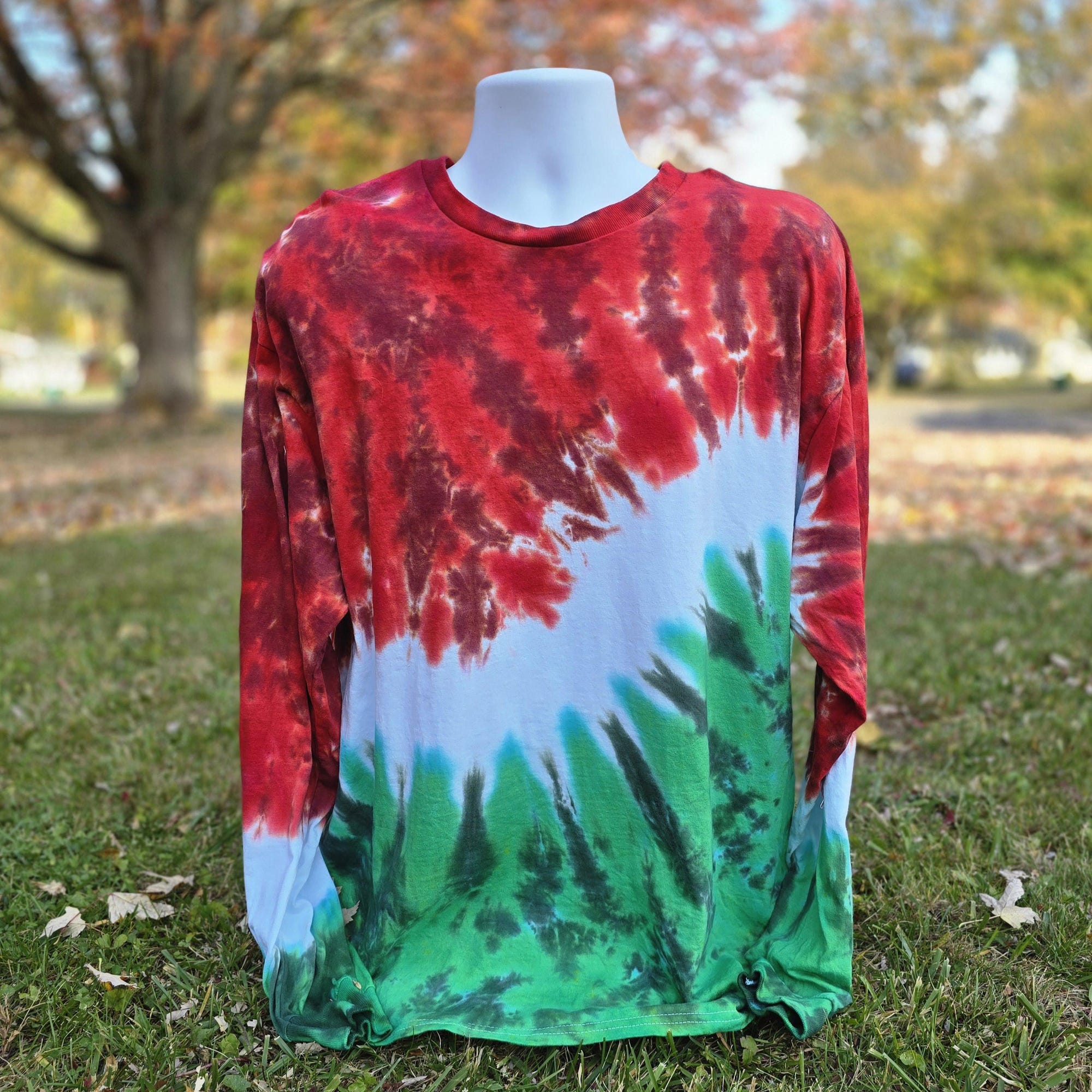 il_2000xN.6440867077_3m93.jpg Holly Jolly Christmas Tie Dye - T-Shirts Long Sleeve Sweatshirt Hoodie S-2XL 3XL Plus Size - Hand Dyed Handmade Made to Order