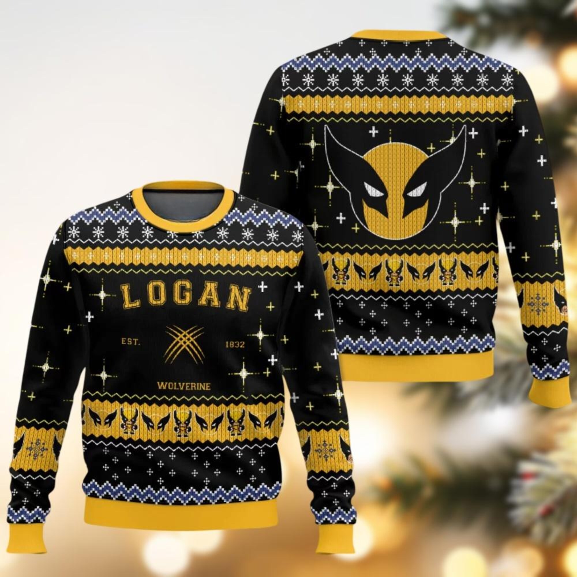 Wolverine Christmas Ugly Sweater, Logan Est 1832 Holiday Sweater, Superhero Xmas Sweater, Disney Deadpool Sweater, Movie Lover Gifts