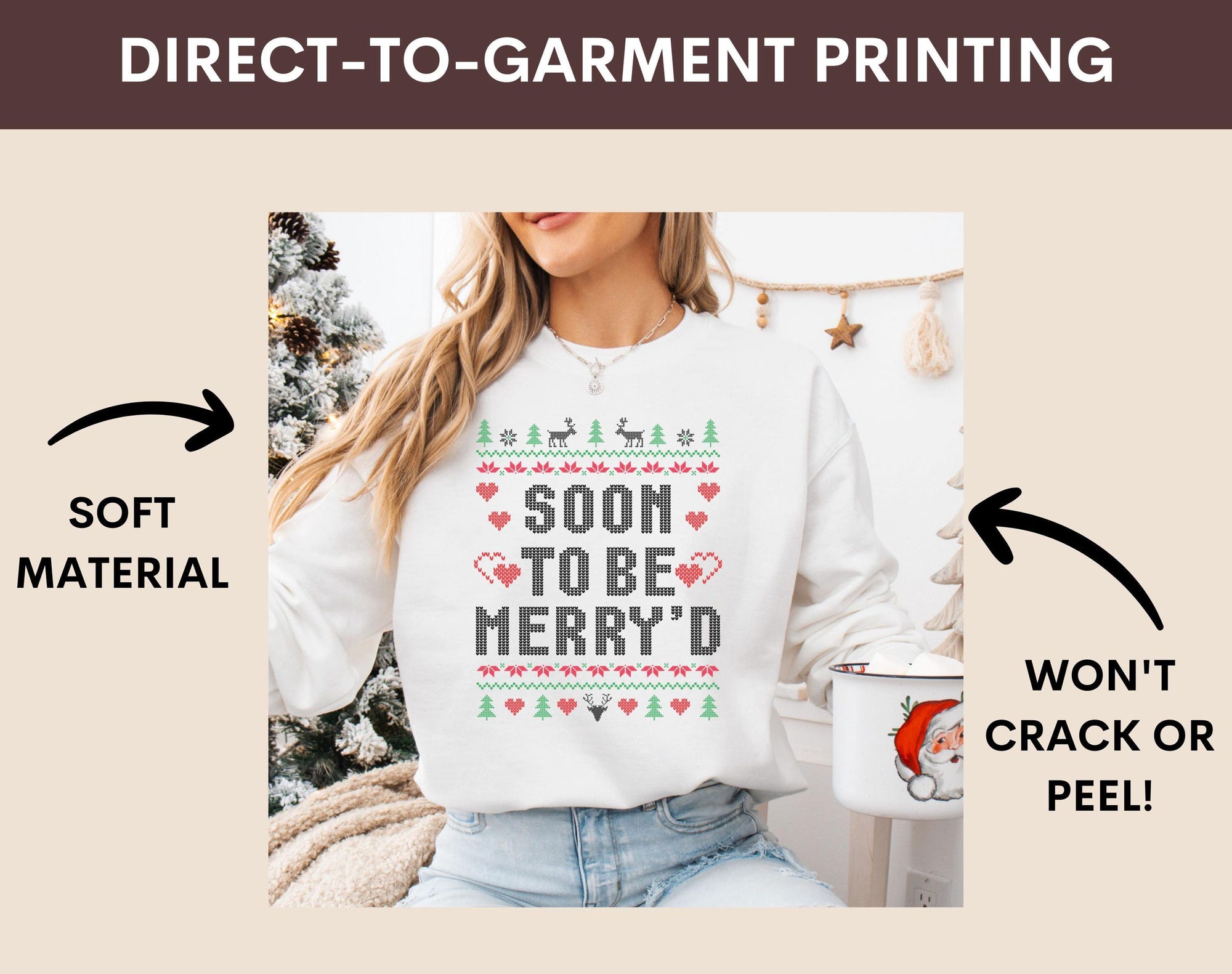 il_2000xN.6442856440_mexh-1.jpg Soon To Be Merry'd Ugly Christmas Sweater, Engaged Matching Couple Funny Gift Bachelorette Bridal Shower Gift Fiancee Gift Engagement News