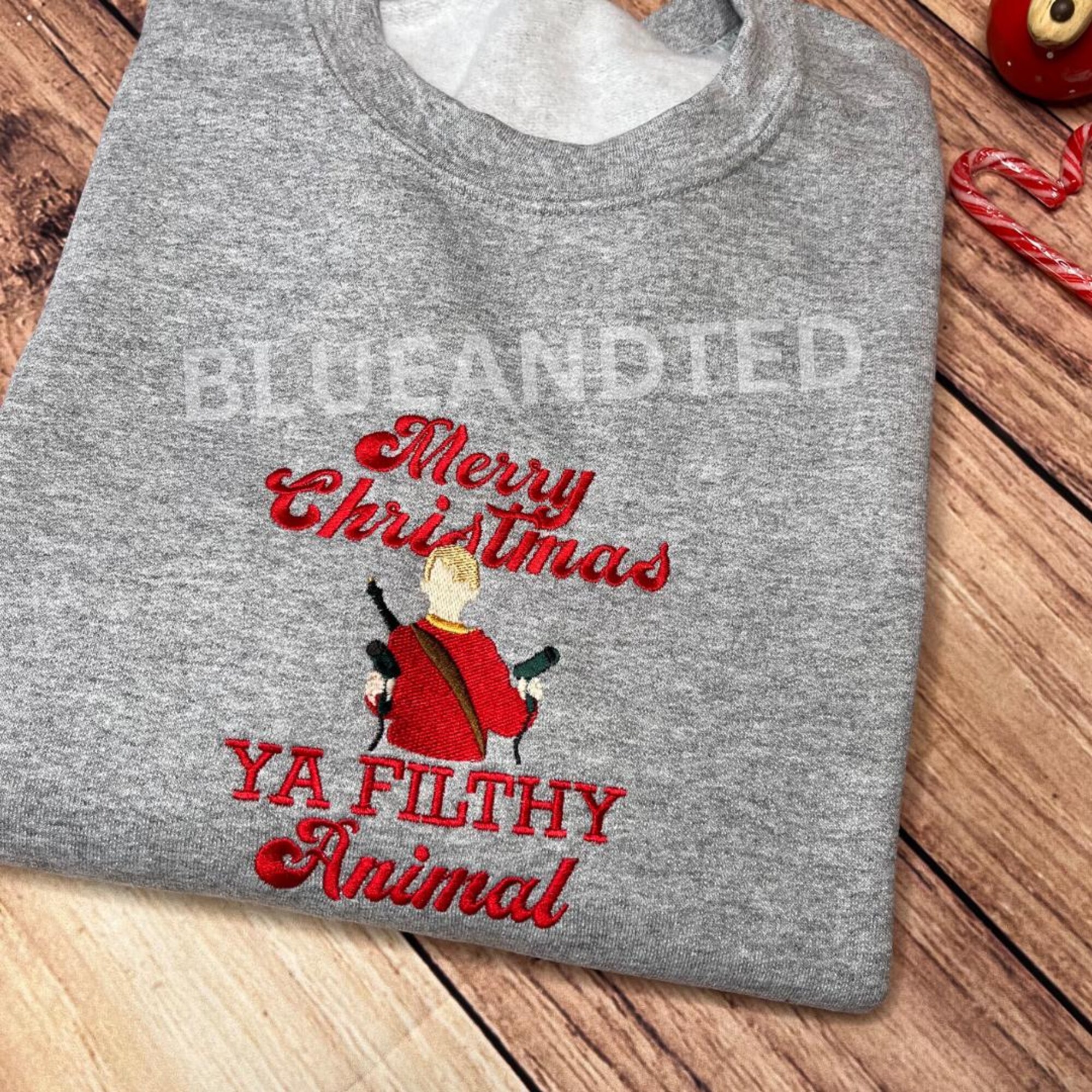 il_2000xN.6443521469_dj5v.jpg Merry Christmas ya filthy animal - embroidered sweatshirt - home alone - gift for - jumper - present - unisex - secret santa - Kevin