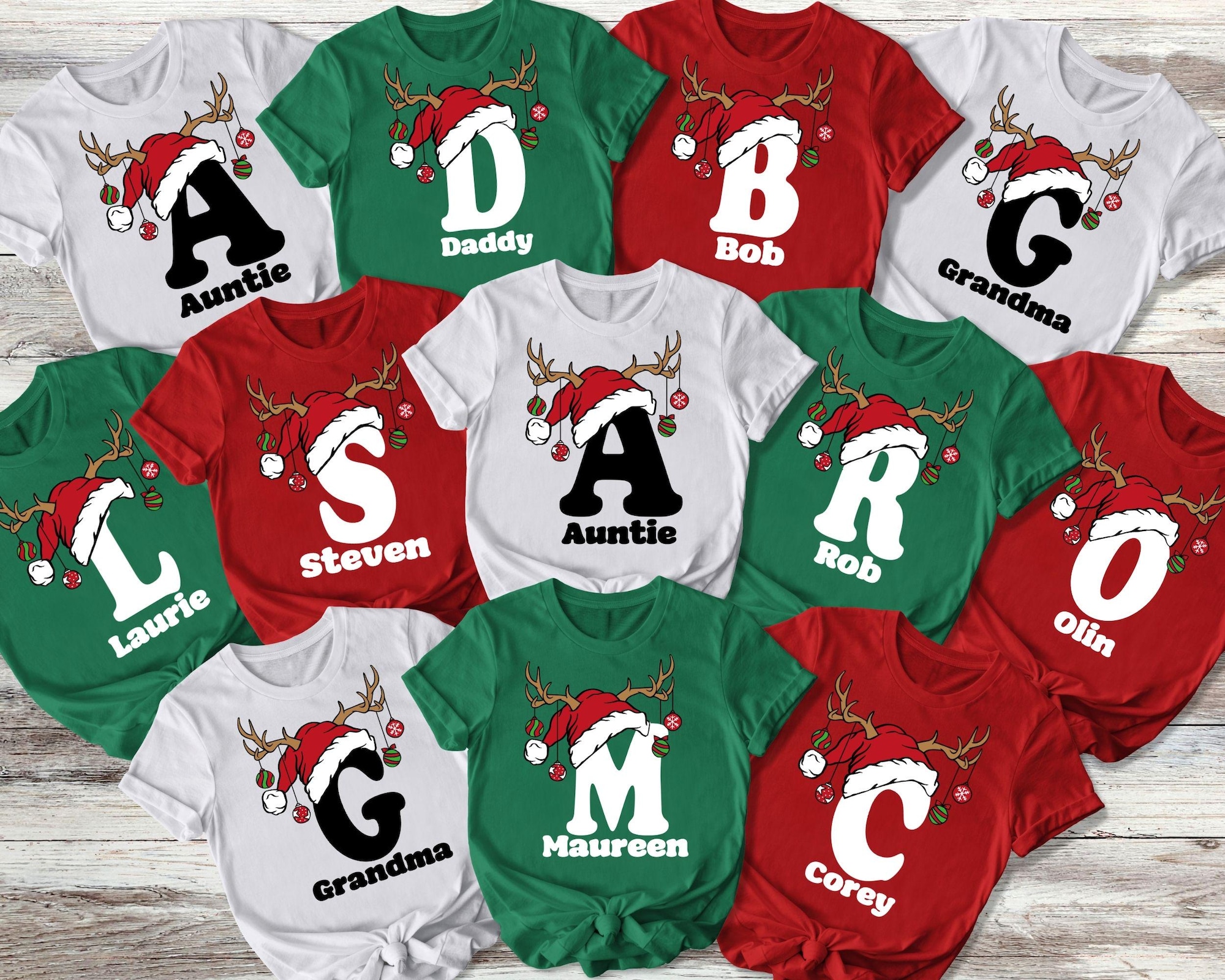 Custom Christmas Name Shirts, Matching Family Christmas Shirt, Personalized Christmas Shirts, Christmas Group Shirt, Custom Name Shirts