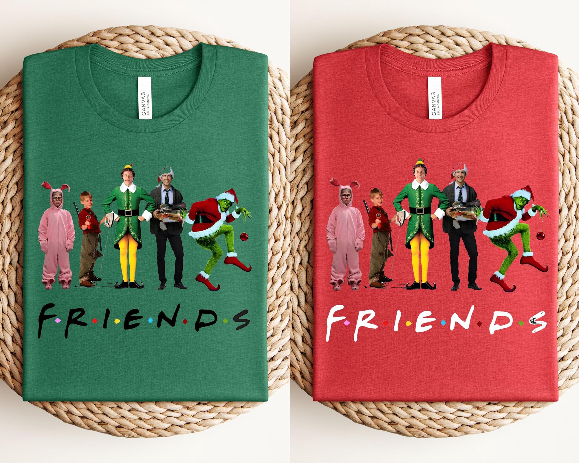 Christmas Friends Movie Characters Shirt, Friends Movie Christmas Shirt, Vintage Movie Shirt, Christmas Gift Shirt, Xmas Gifts, Santa Family