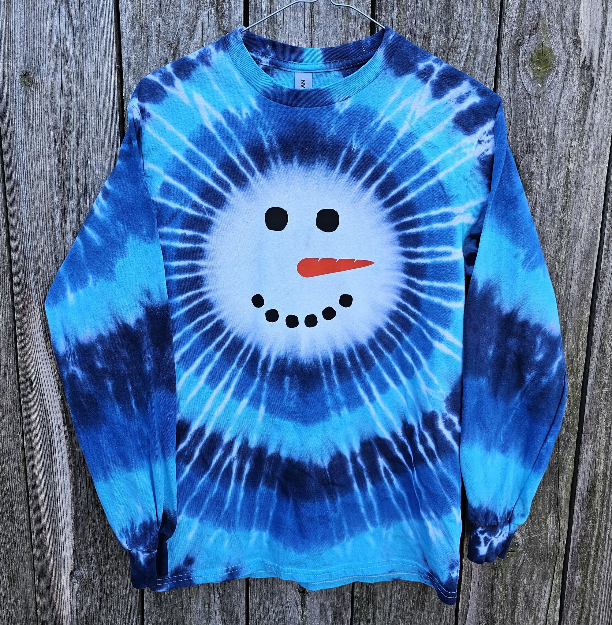 il_2000xN.6446106953_gig6-1.jpg Snowman Tie Dye Shirt - Short Sleeve or Long Sleeve, Christmas, Holiday, Adult/Youth and Toddler - Frosty