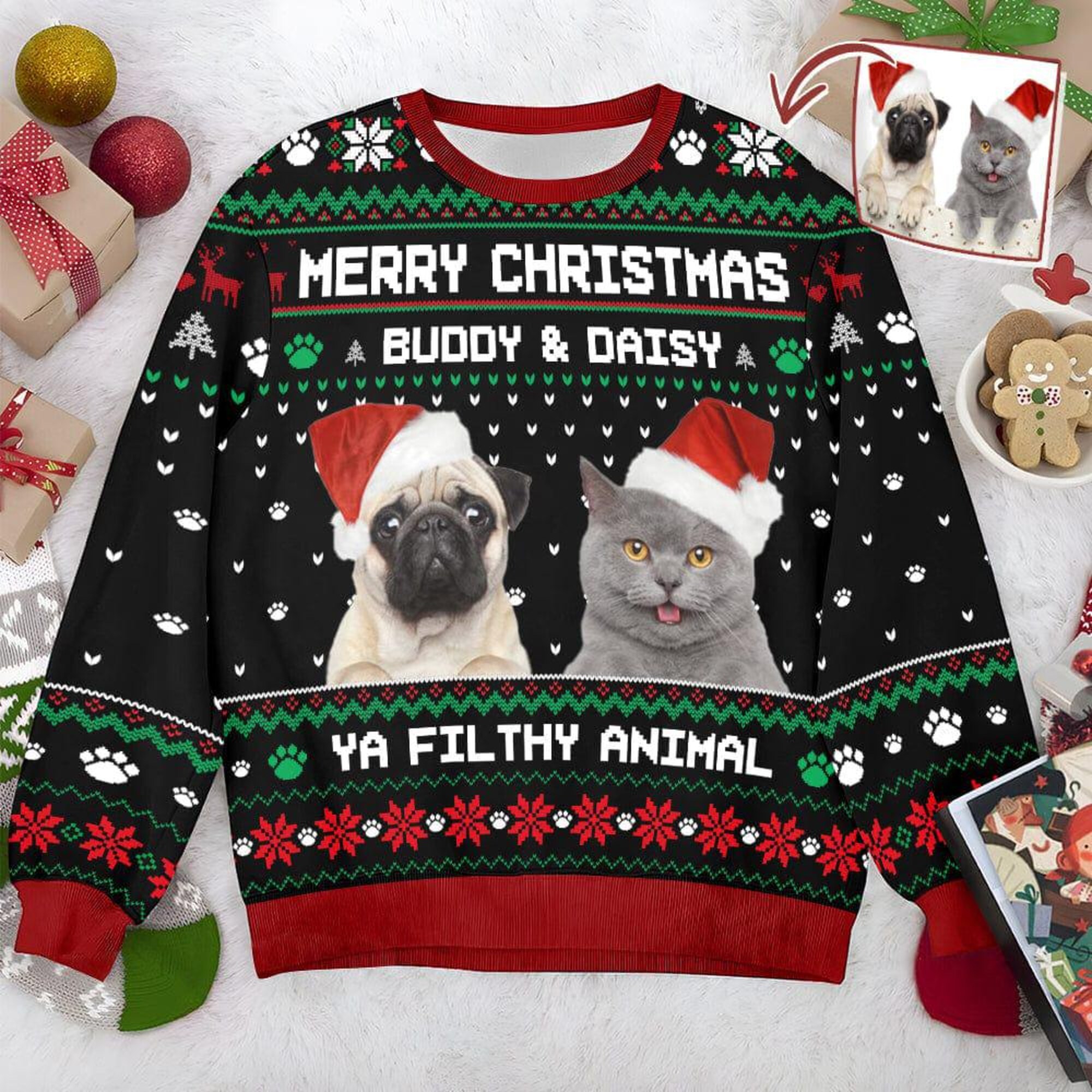 il_2000xN.6446199667_itvk.jpg Custom Pet Photo Ugly Christmas Sweater: Funny Gift for Dog & Cat Lovers