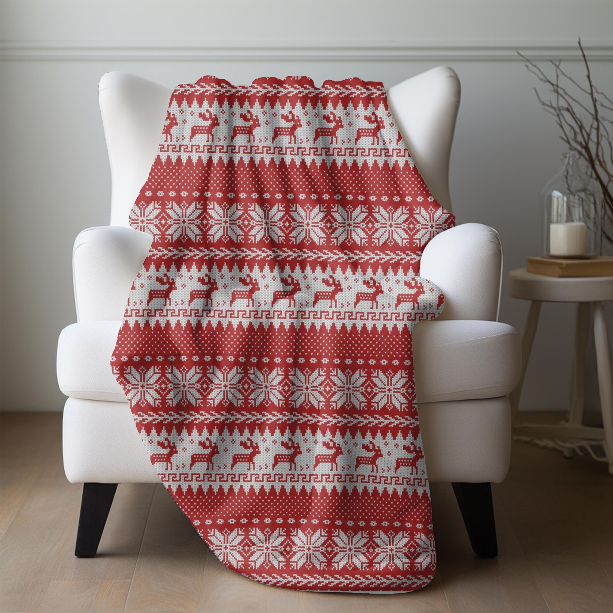 Red Christmas Blanket Ugly Christmas Sweater Throw Sweater Blanket Funny Christmas Blanket Christmas Party Blanket Novelty Christmas Gift