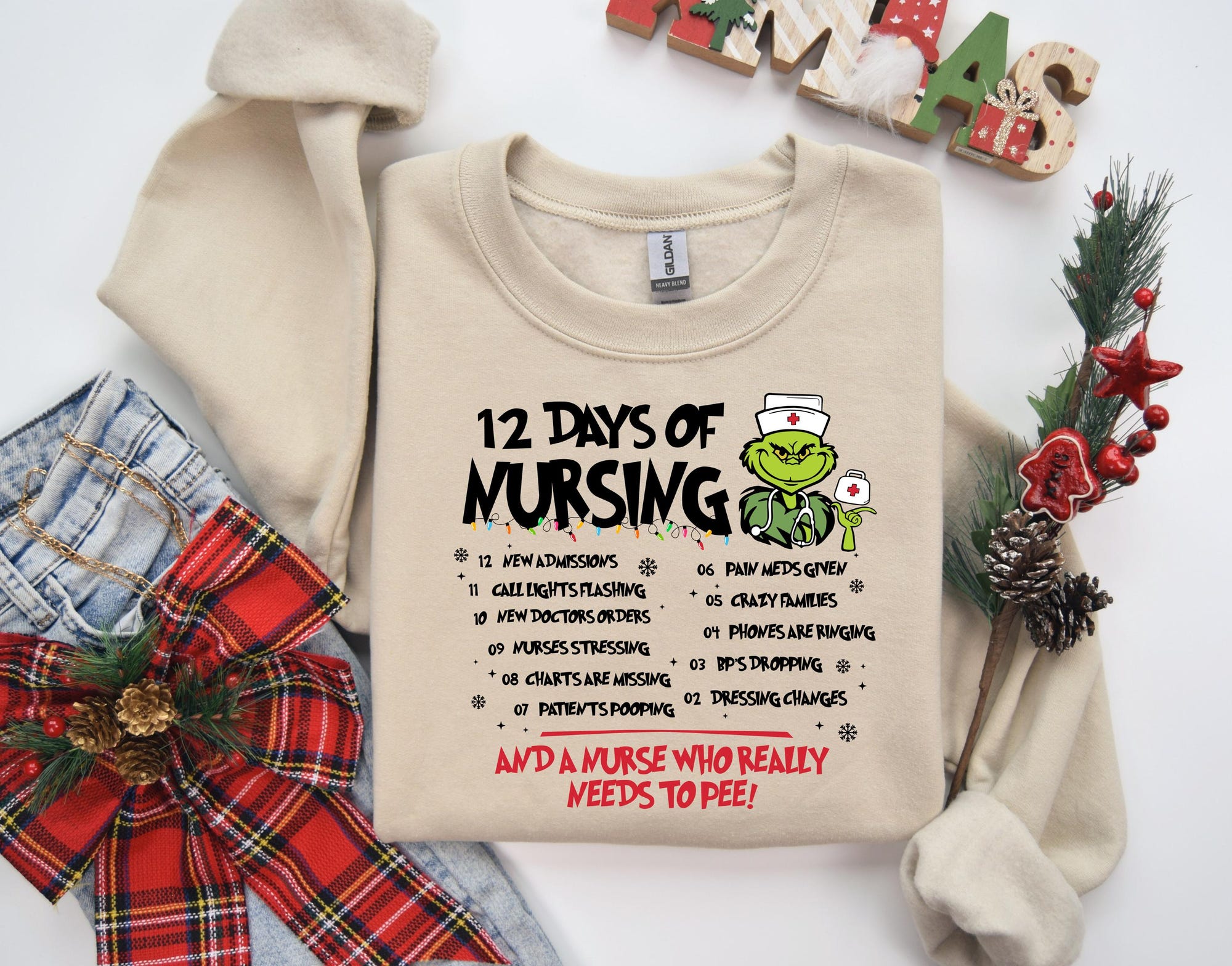 il_2000xN.6446675992_7wfl-1.jpg Funny Christmas Nurse Sweatshirt,Merry Grinchmas shirt,Nursing shirt,Christmas Gift For Nurse, Nurse Grinch Shirt,Cute Christmas Nurse Shirt