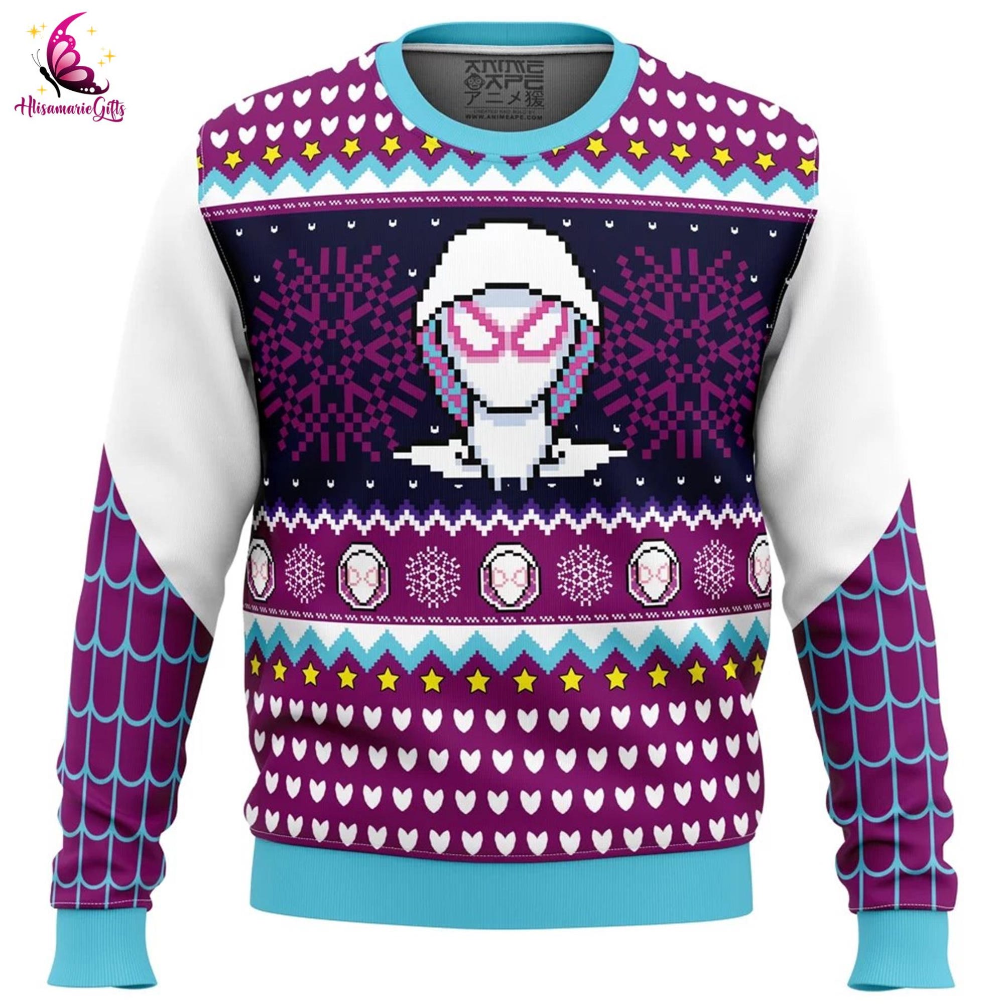 il_2000xN.6447450594_o2lp.jpg Spider Gwen Ugly Christmas Sweater, Gwen Stacy Sweater, Super Heroes Christmas Sweater, Christmas Gift, Spiderman Across the Spider Verse