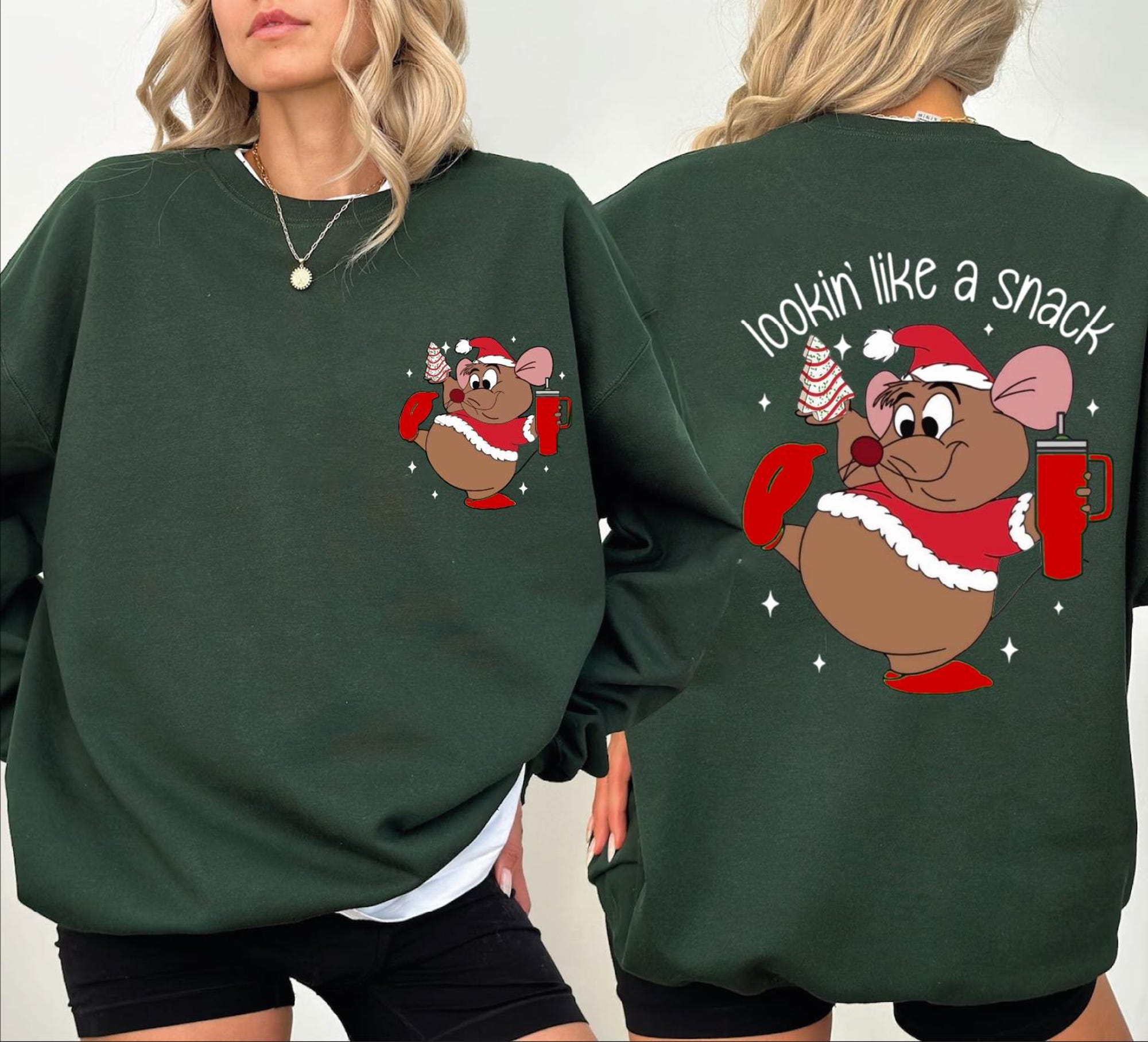 Cute Gus Gus Christmas Sweatshirt, Looking Like A Snack Christmas Sweatshirt, Family Christmas Hoodie, Disney Christmas Sweatshirt, CRT140