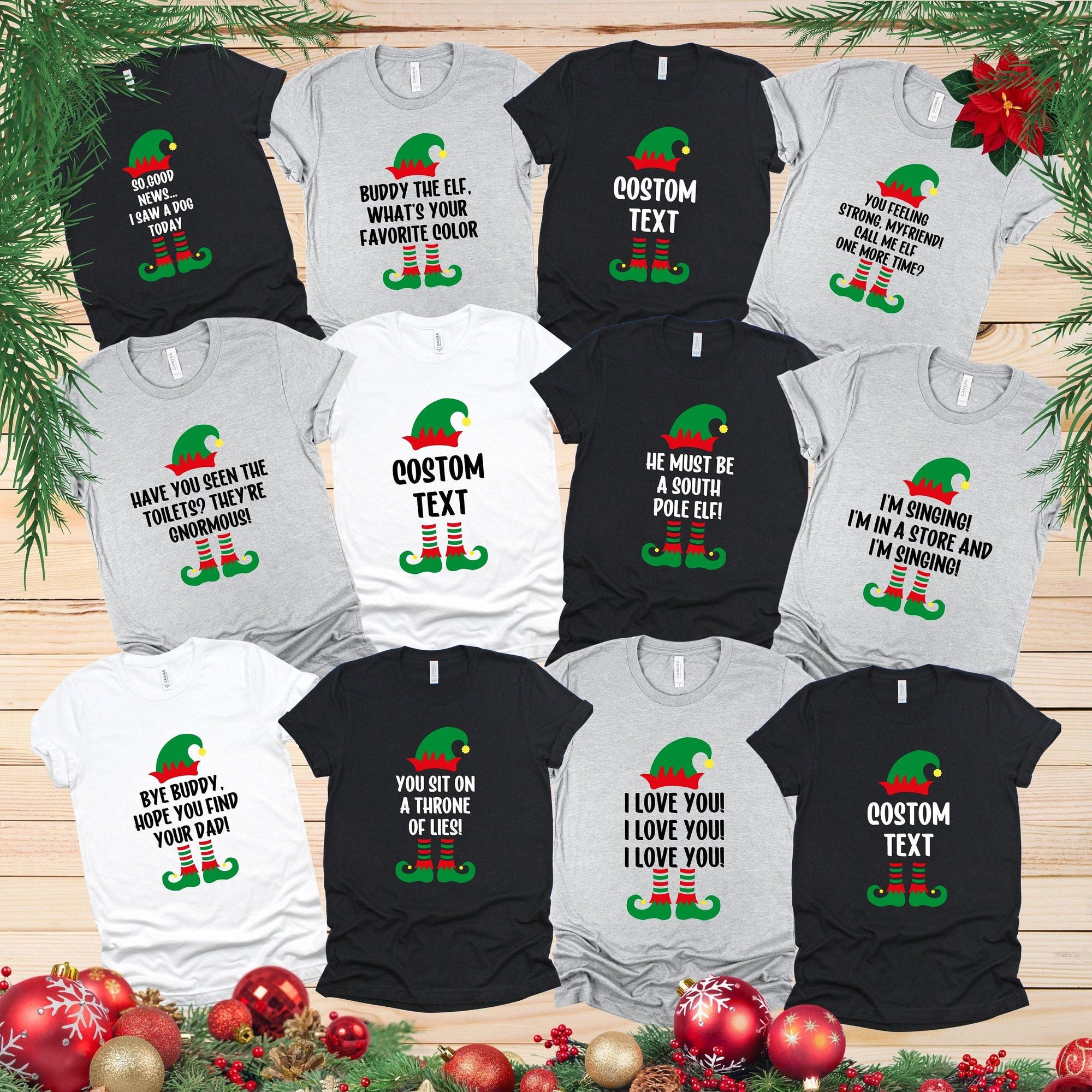 Custom Elf Family Matching Christmas Shirt