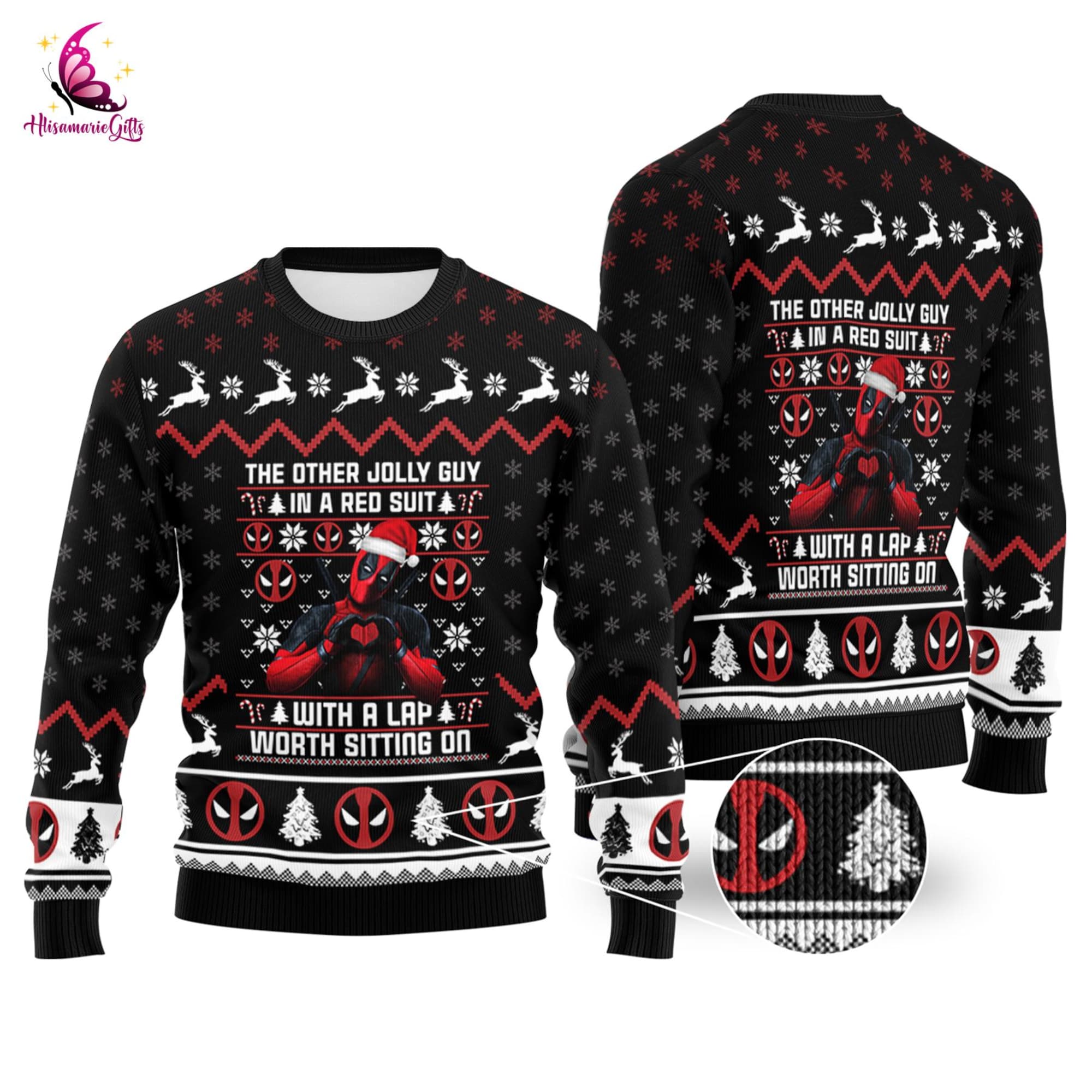 Deadpool Ugly Christmas Sweater, Funny Deadpool Christmas Sweater, Deadpool Movie Sweater, Christmas Sweater Gift for Deadpool Lovers