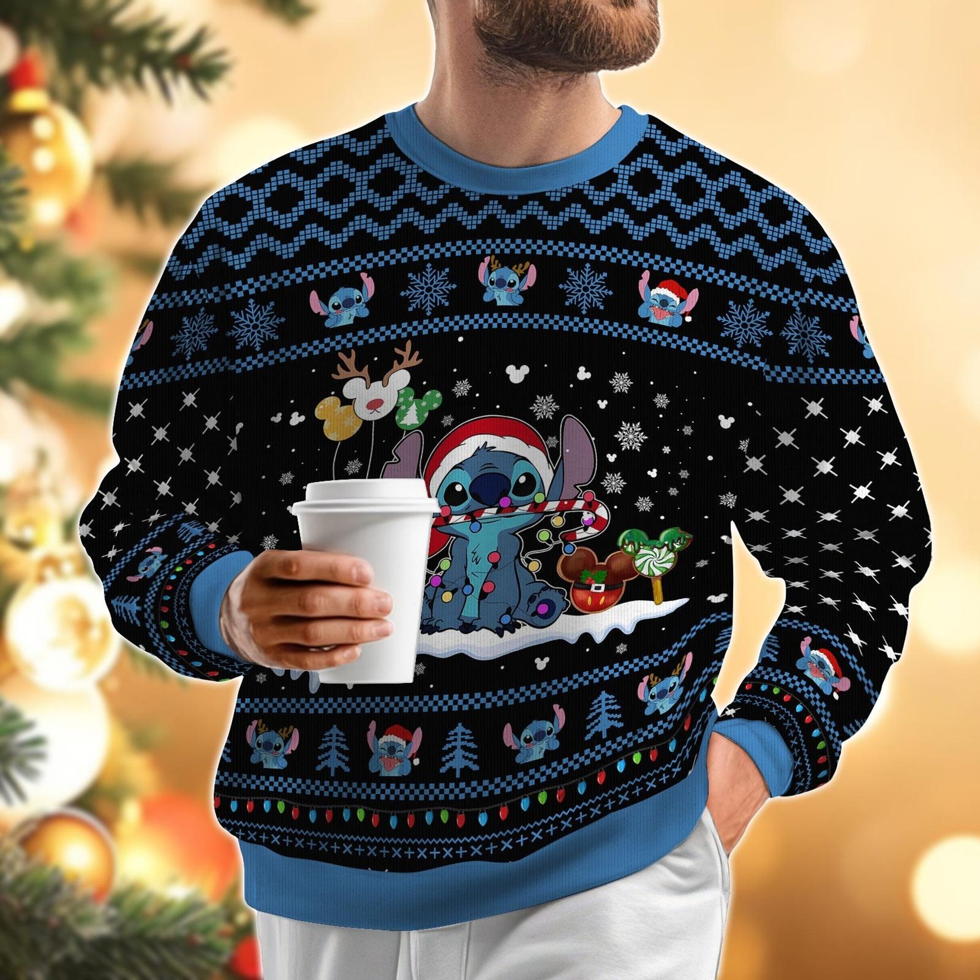 il_2000xN.6452531495_pc0o-1.jpg Cute Stitch Ugly Christmas Sweater, Lilo Stitch Xmas Sweater, Disney Cartoon Sweater, Best Ever Day Holiday Sweater For Women Men Kid