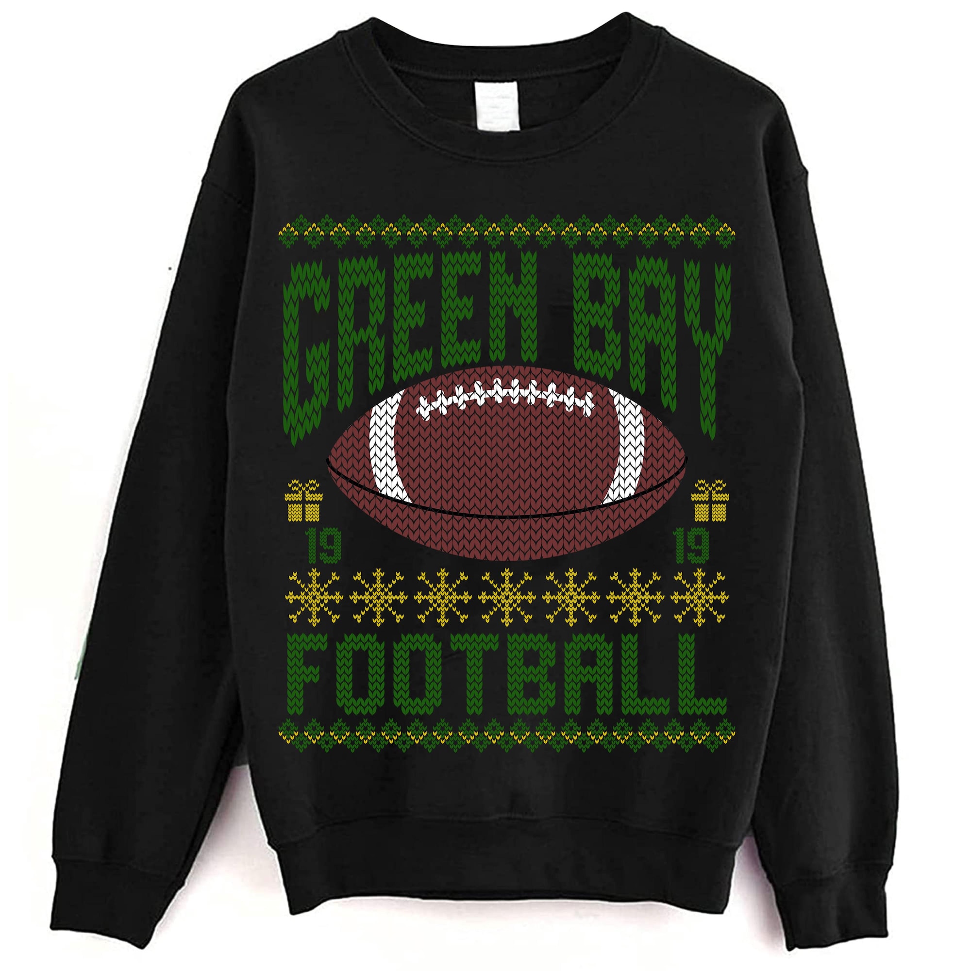 Green Bay Ugly Christmas Sweatshirt, Football Shirt, Christmas Gift Tee, Festive Football Crewneck, Holiday Winter, Green Bay Football Fan