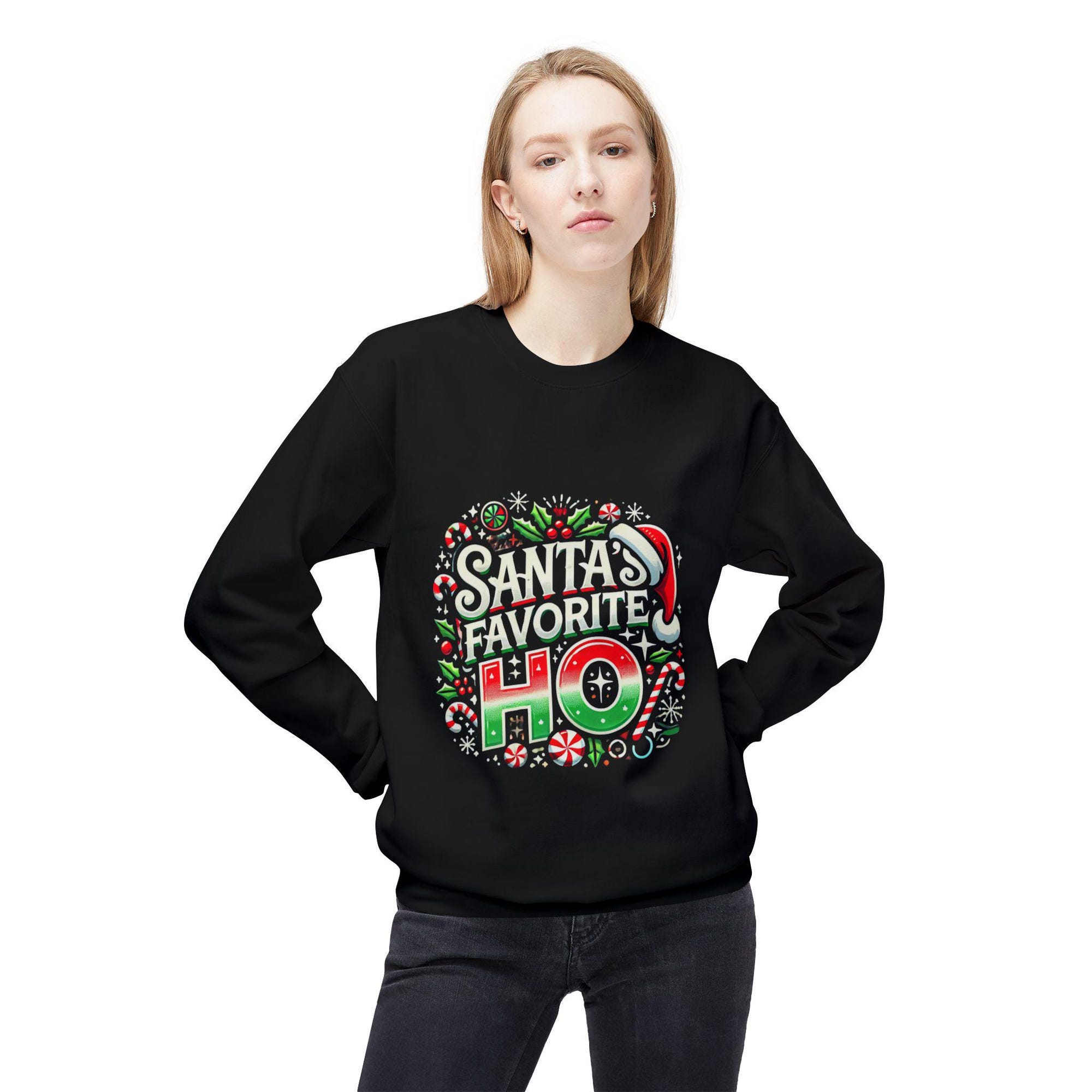 il_2000xN.6455401302_mx7p-3.jpg Santa's Favorite Ho Sweatshirt, Christmas Crewneck Jumper, Funny Holiday Shirt, Naughty and Nice Pullover, Xmas Gift for Her