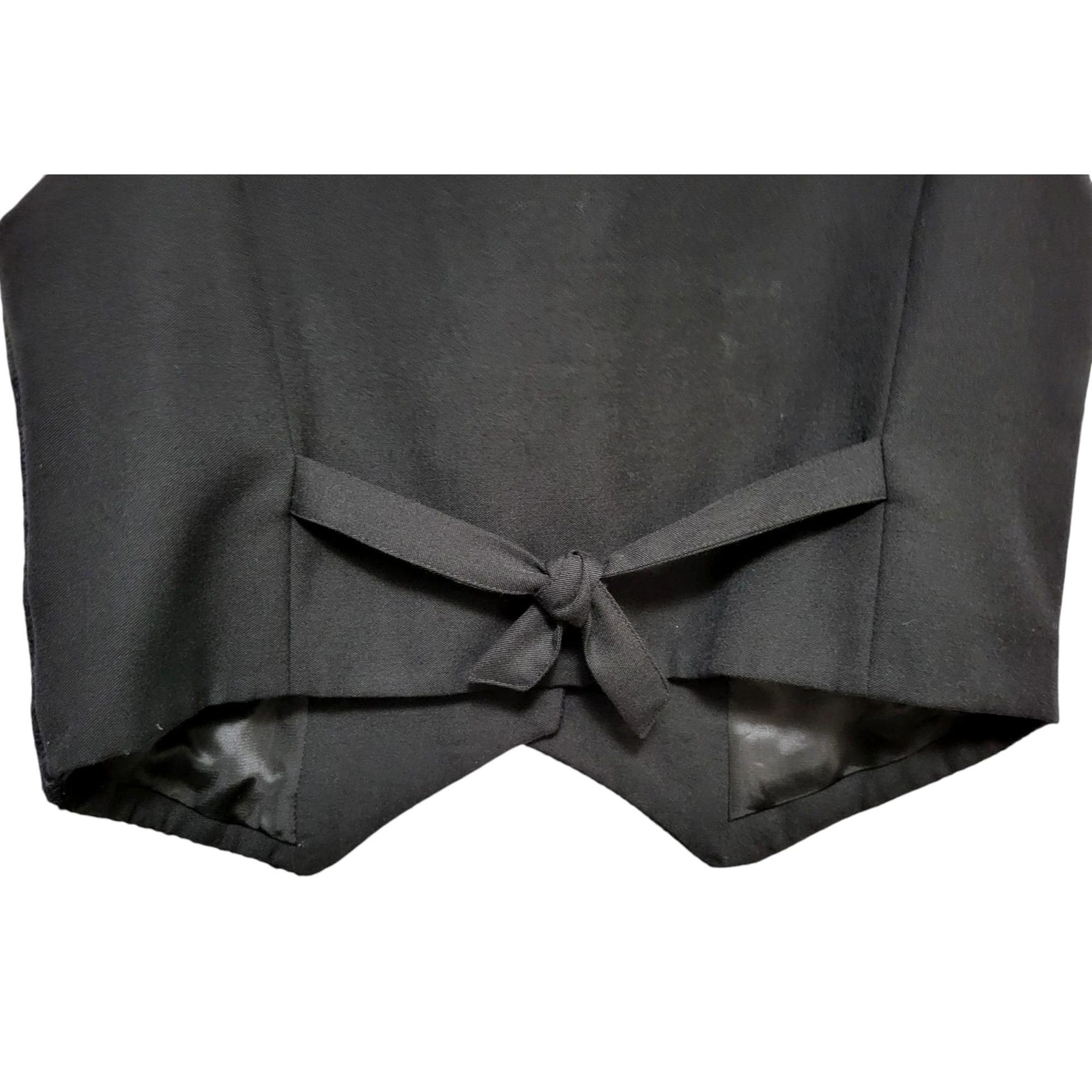 il_2000xN.6457764274_t5qj.jpg 1990s Vintage Eagles Eye Holiday Poinsettia Vest, Black Wool Needlepoint Waistcoat, Red Christmas Flowers, Ugly Sweater Party Attire