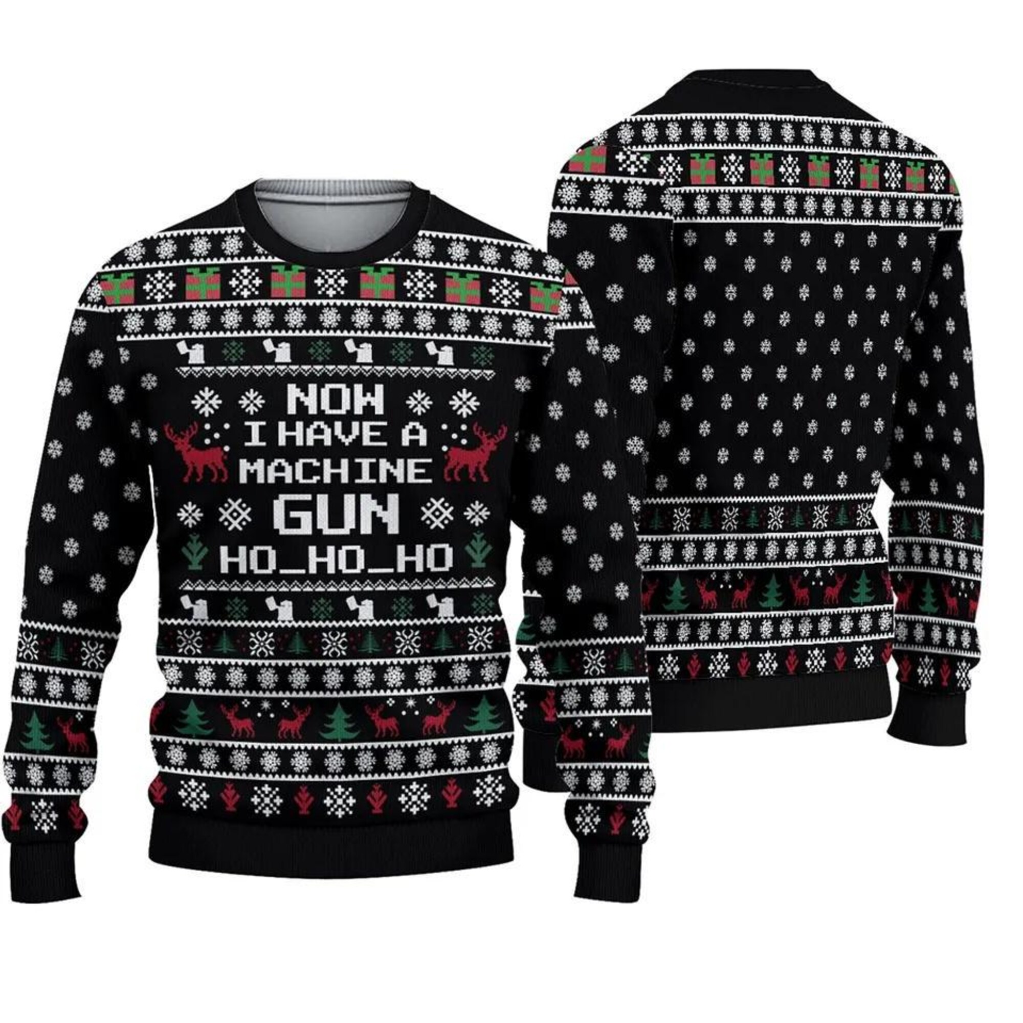 Retro Christmas Die Hard Ugly Sweater, I Have A Machine Gun Ho Ho Ho Sweater, Bruce Willis Christmas Sweater, Christmas Movie Sweater